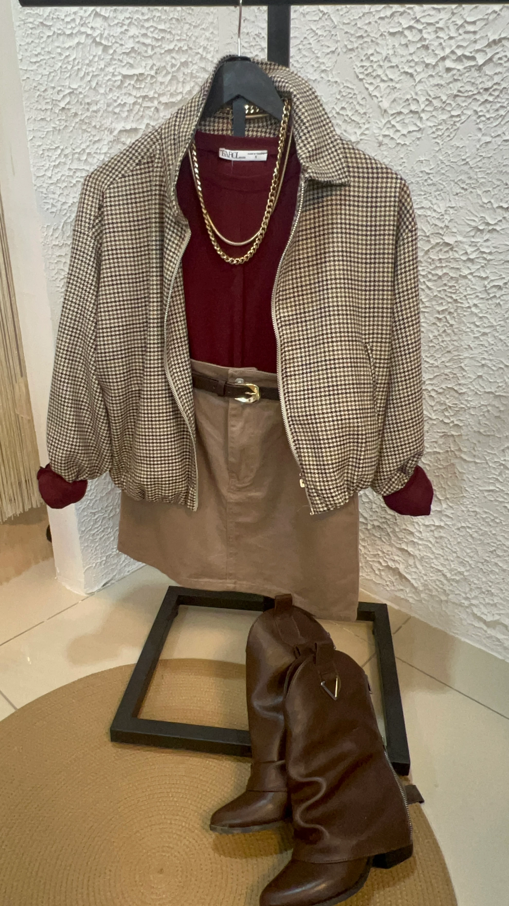 Minik Ekoseli Bomber Ceket