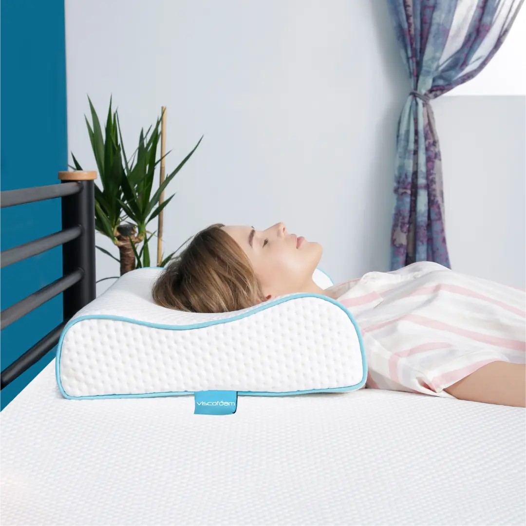 Viscofoam Yüksek Boyun Destekli Ortopedik Visco Yastık - 60x40x14-12cm