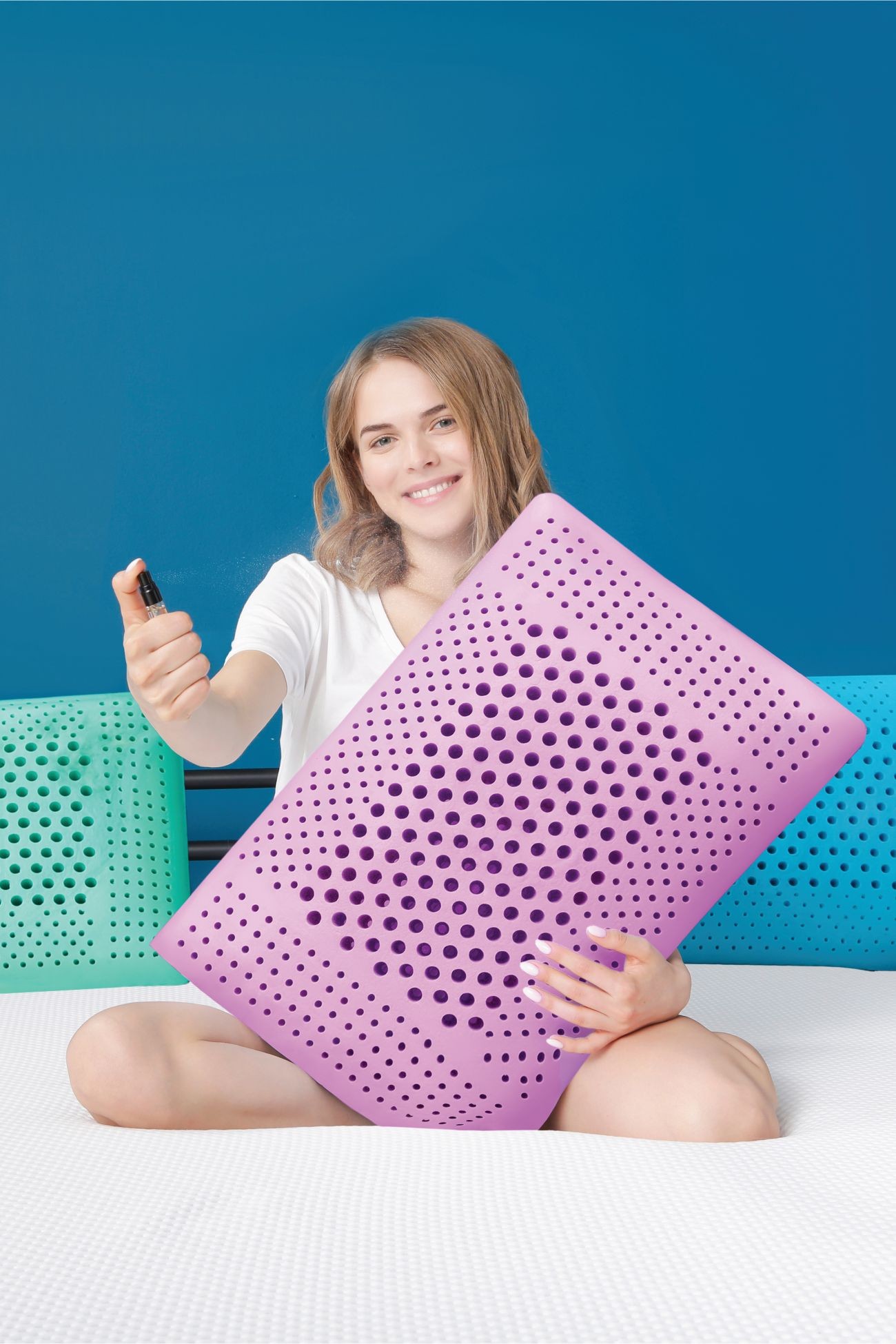 Ergofoam Aroma Terapi Hava Kanallı Ortopedik Visco Yastık Lavanta 60x40x15.5cm