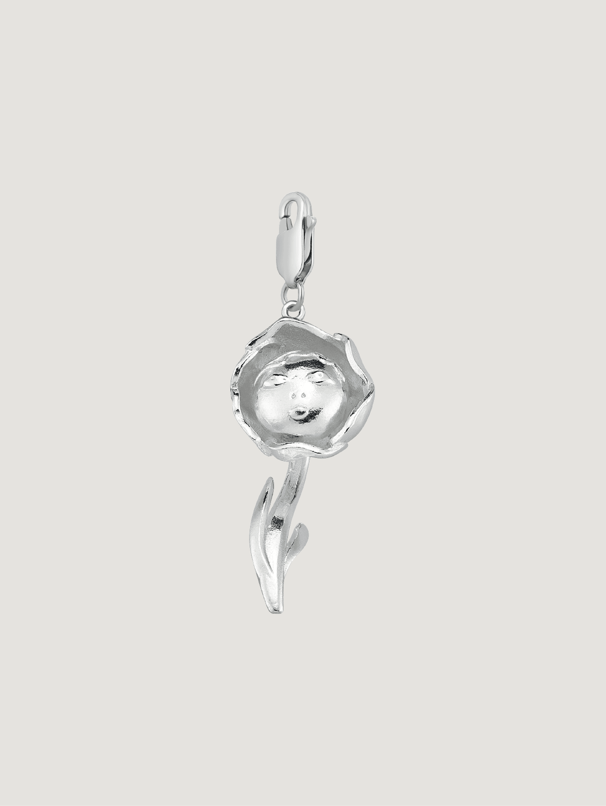 September Rose Charm - Silver
