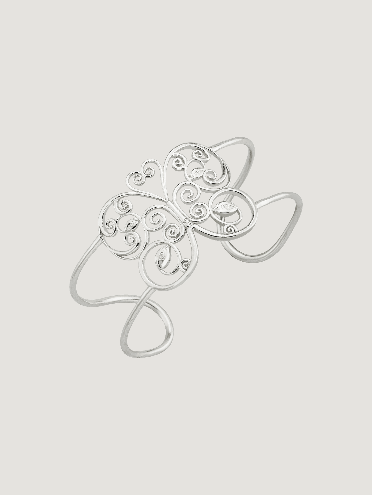 Butterfly Gate Cuff Bracelet - Silver