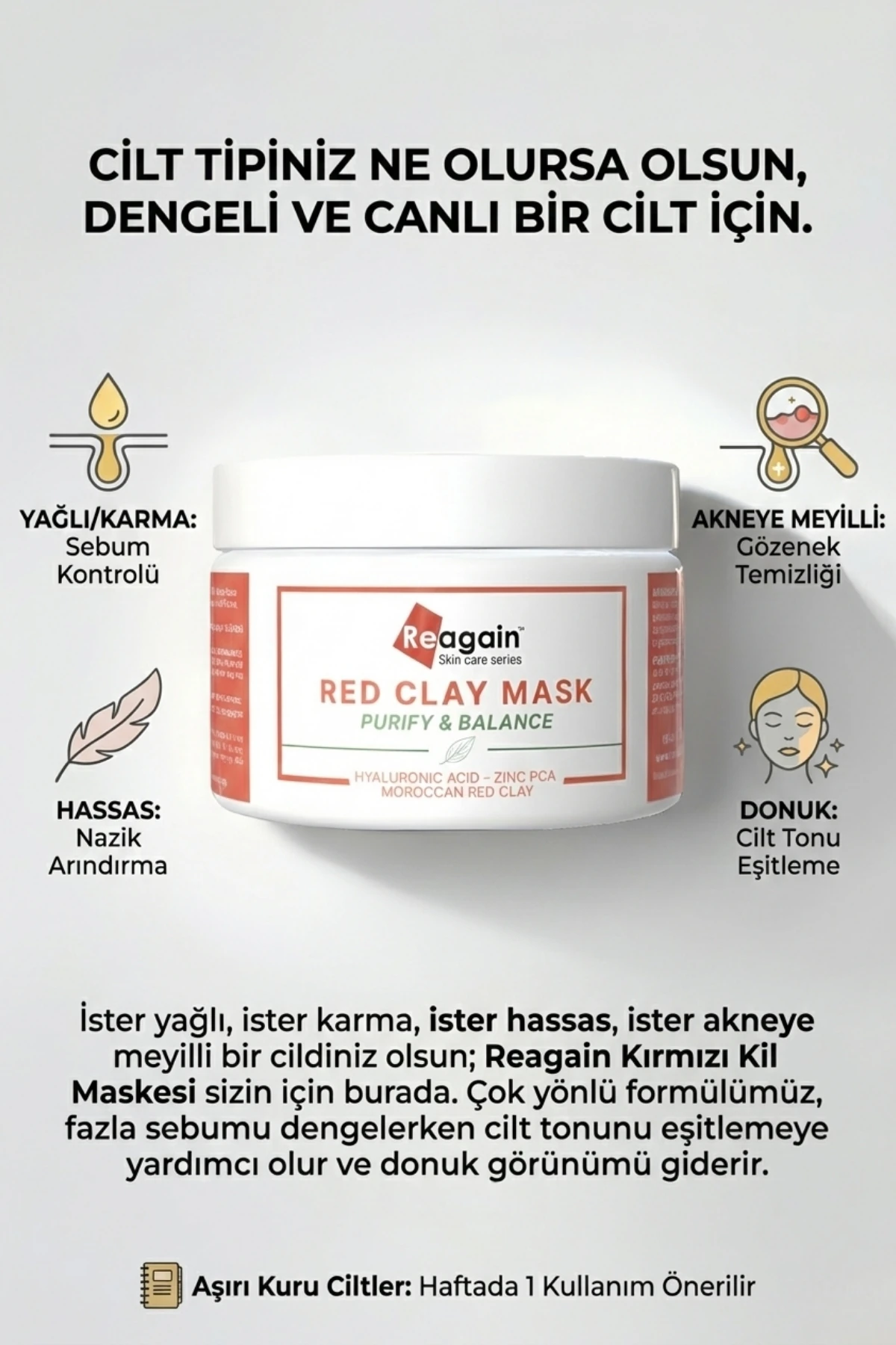 Arındırıcı ve Onarıcı Kırmızı Kil Maskesi 100ml