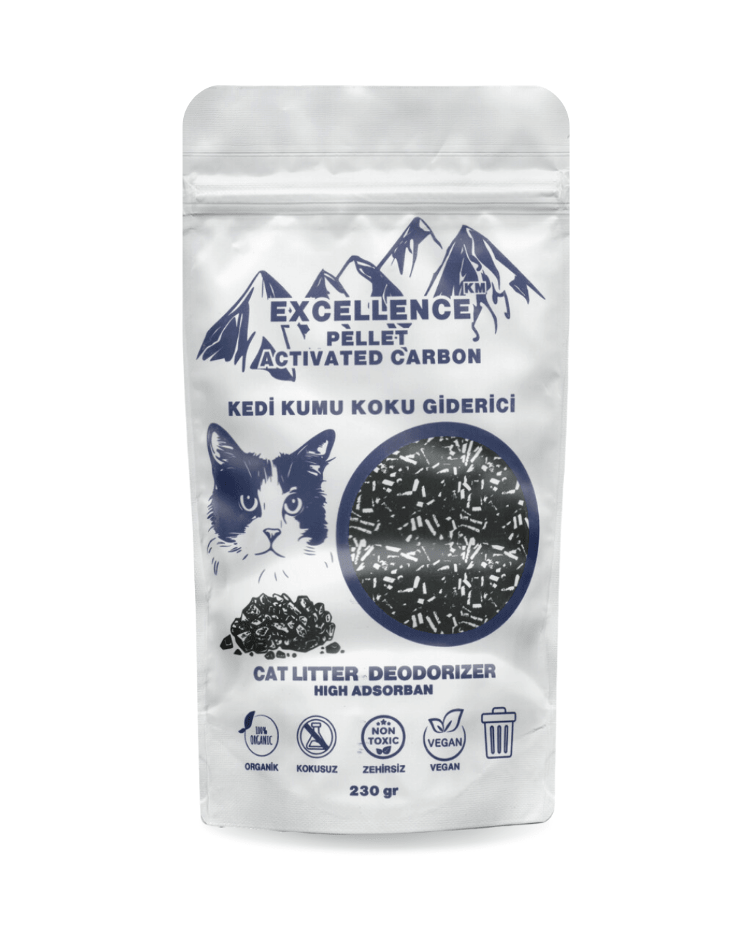 Kedi Kumu Koku Giderici Excellence KM Pellet Activated Carbon 230 gr Kömür Bazlı Pellet Aktif Karbon