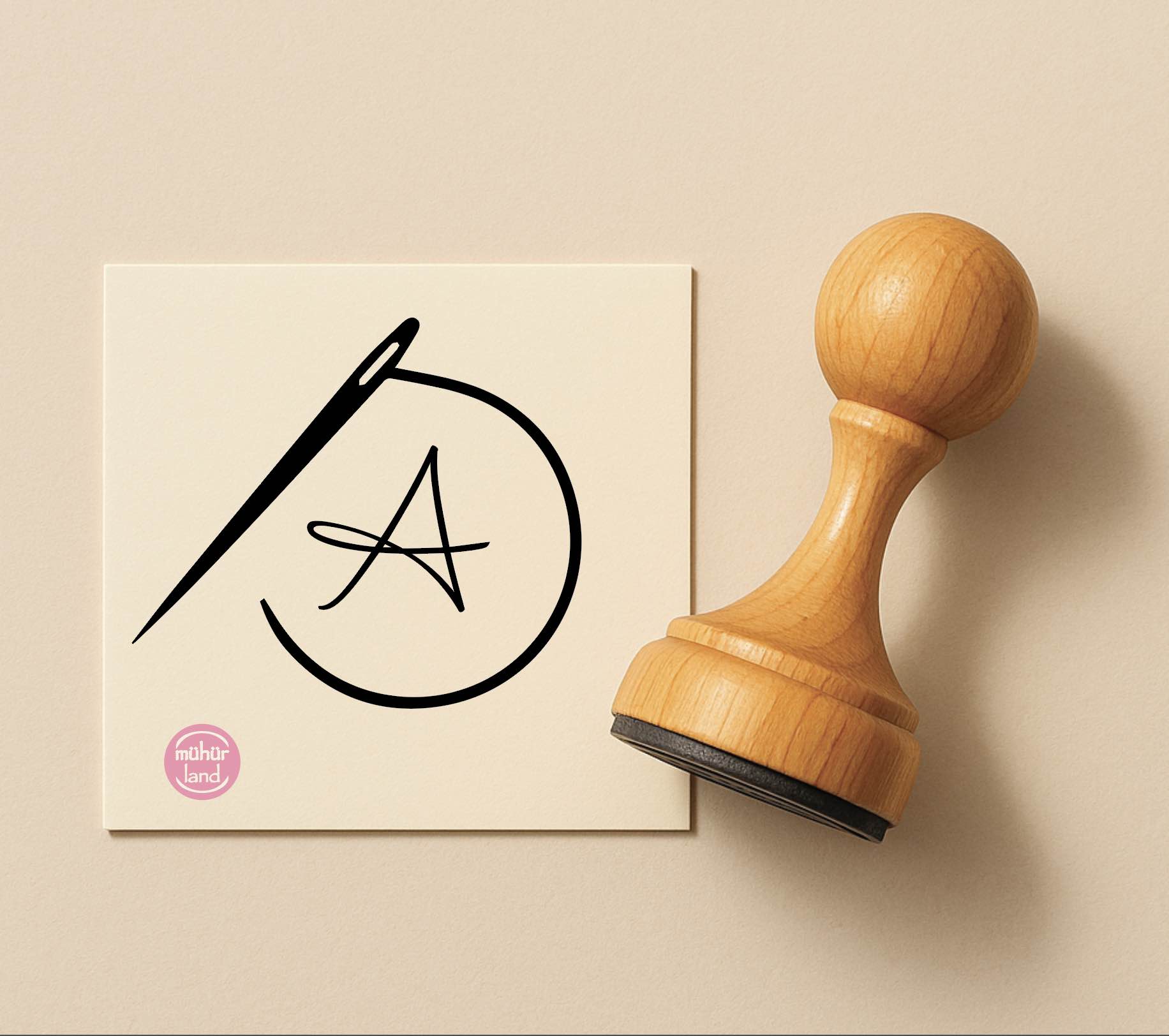 Terzi Mührü – İğne ve İplik Figürlü Kişiye Özel Tasarım (TRZ01)