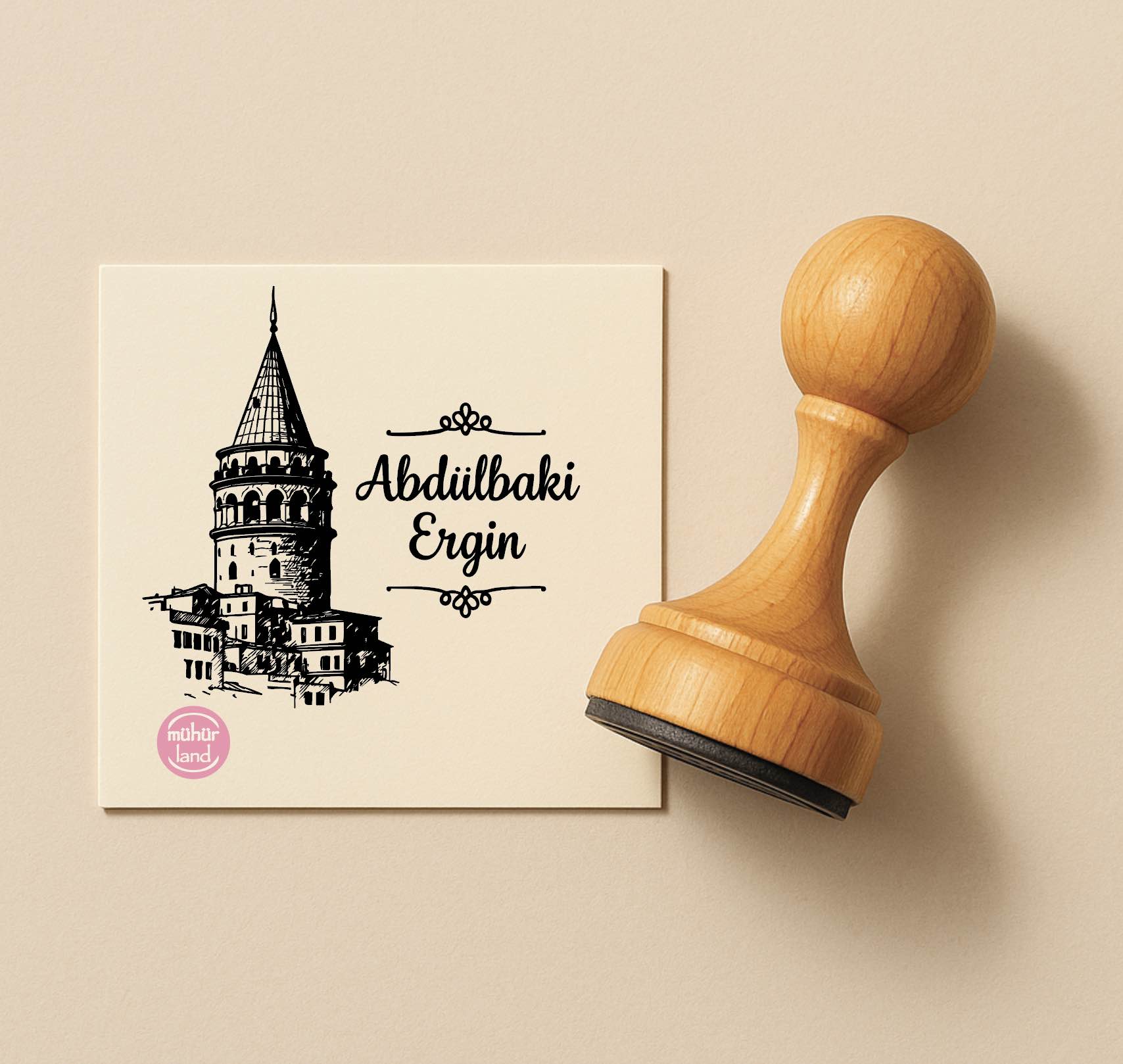 Galata Kulesi İstanbul Temalı Ex Libris – Kitap Mührü (IST02)