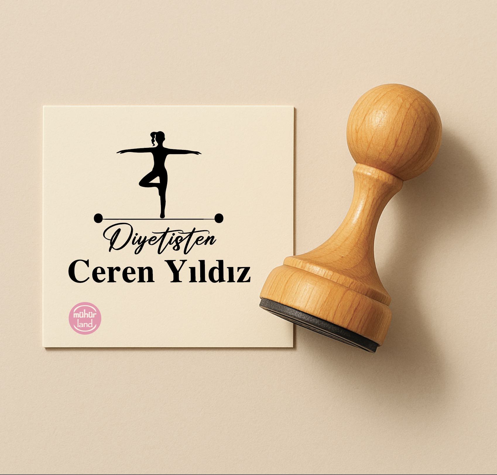 Diyetisyen Mührü – Yoga Figürlü Tasarım (DIY01)