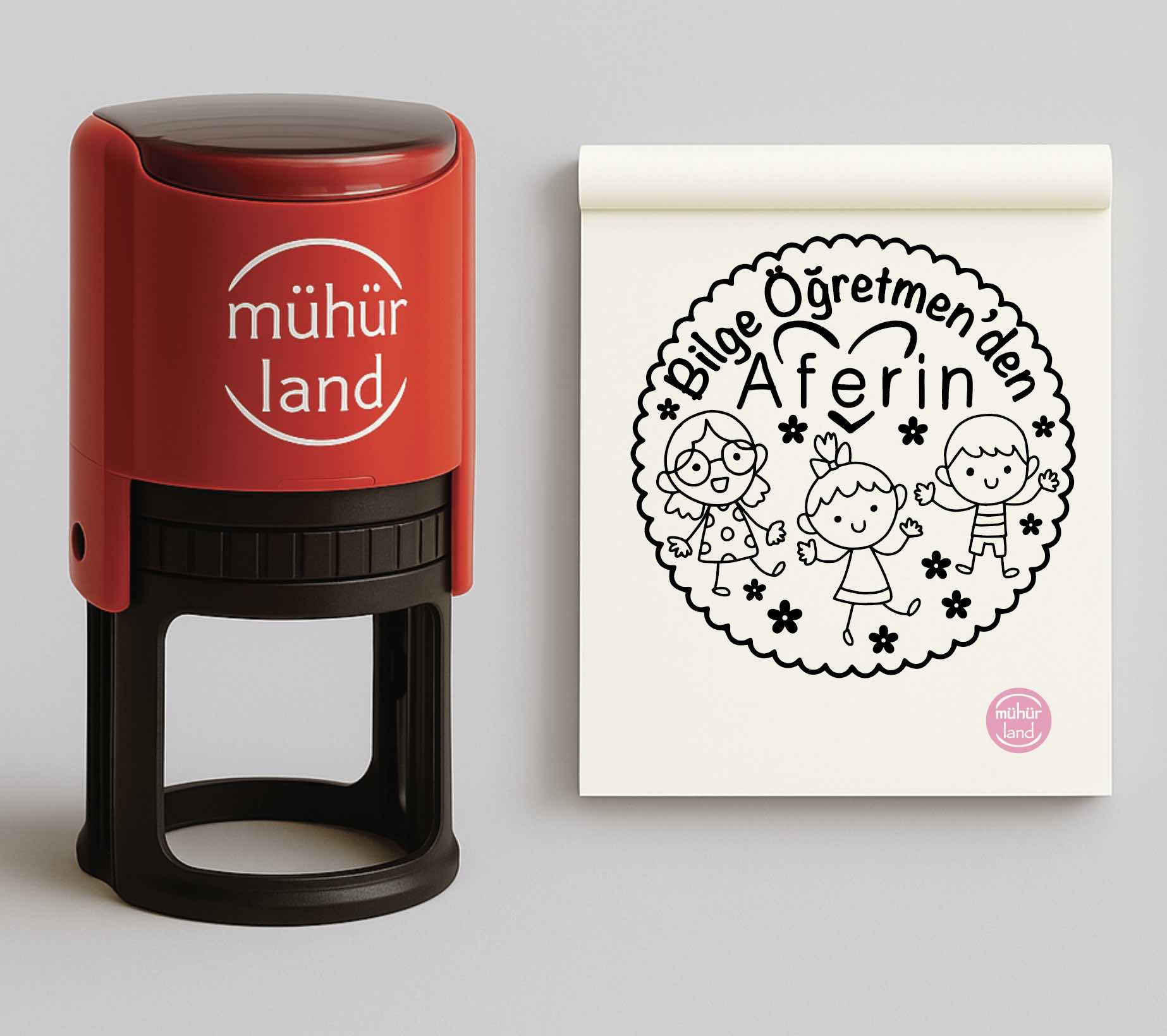 Kalpli Çocuklu Aferin Öğretmen Kaşesi [SIN38]