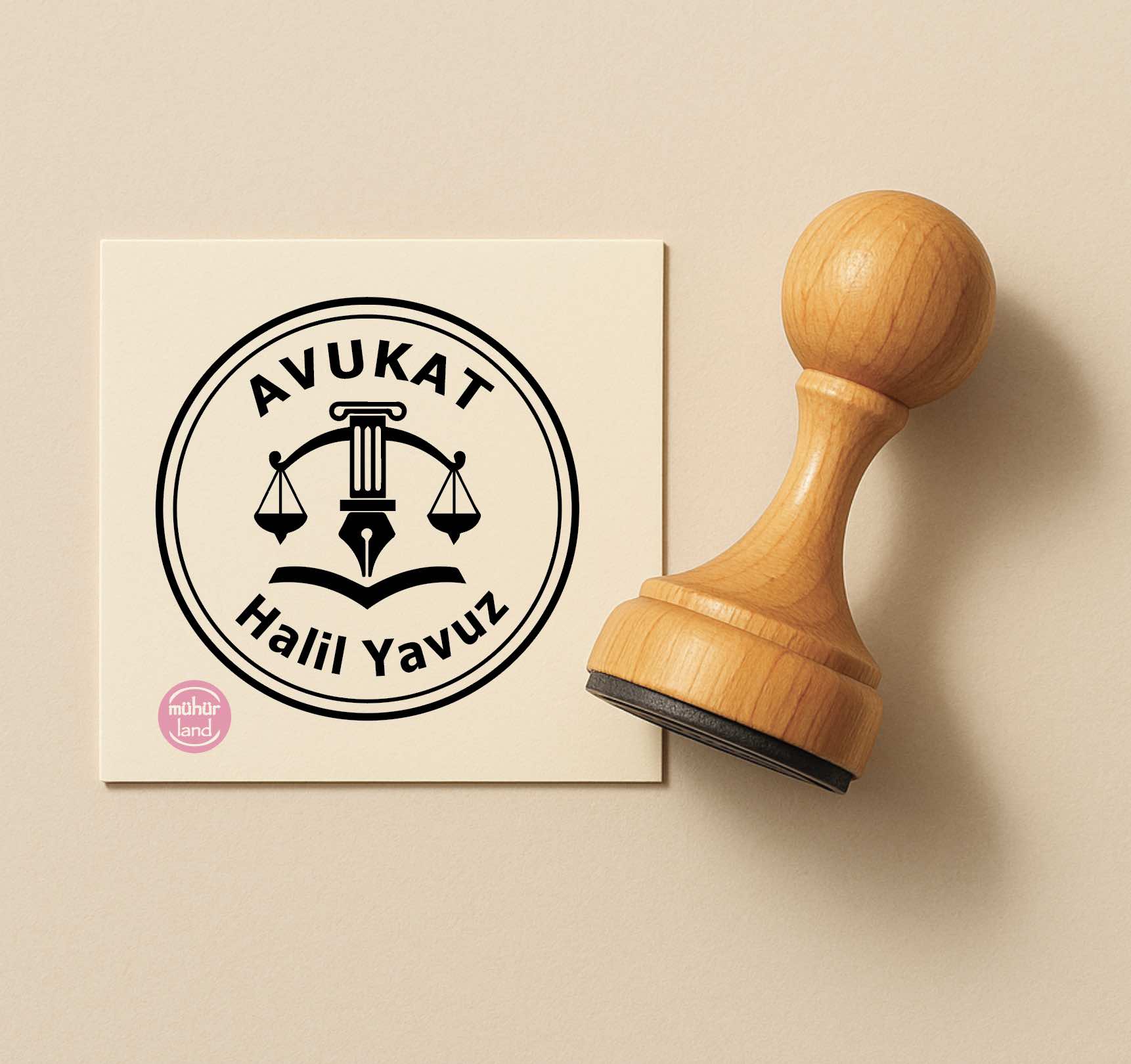 Klasik Terazi Temalı Avukat Mührü (TAS10)