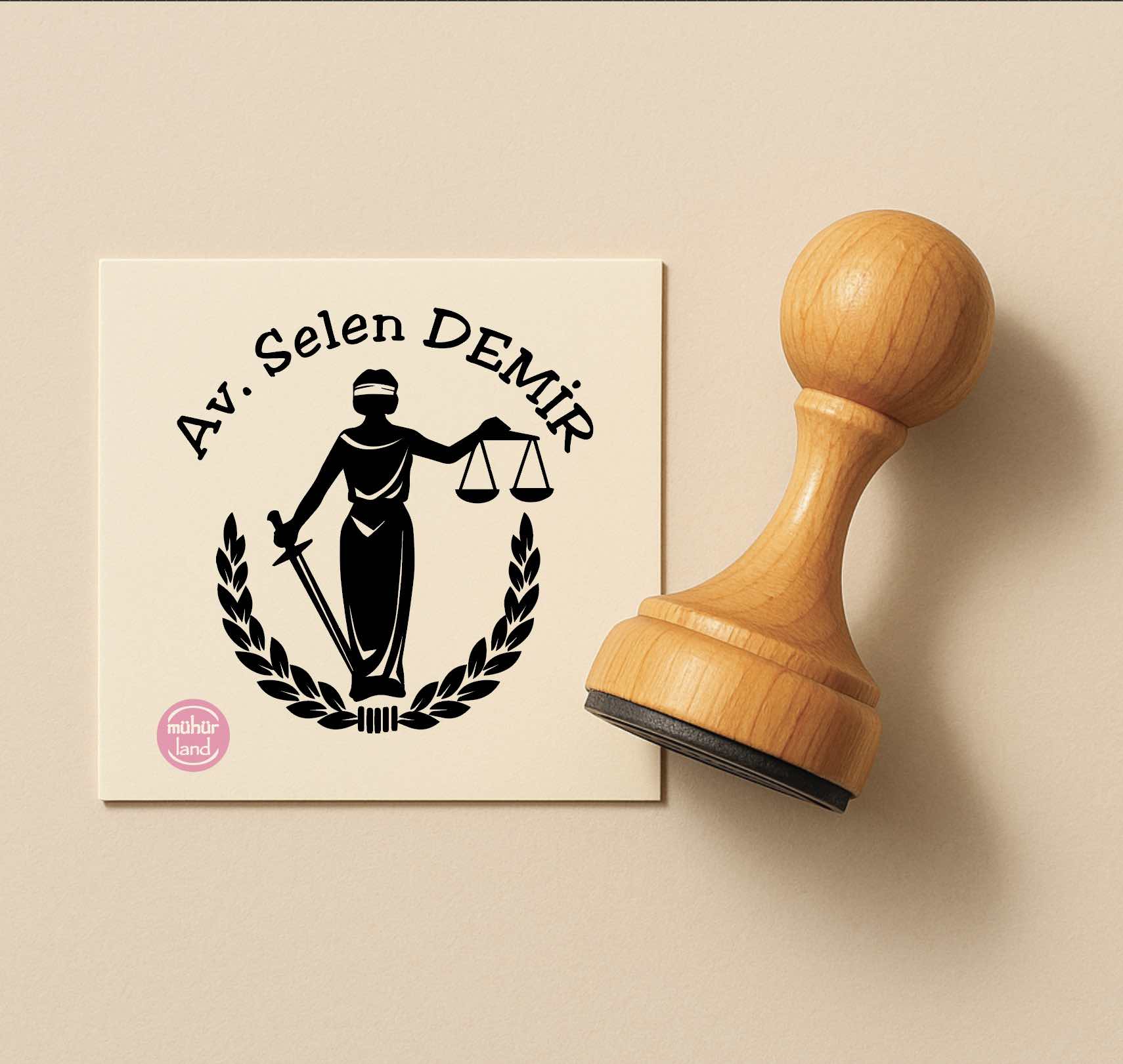 Adalet Tanrıçası Temalı Avukat Mührü (TAS09)