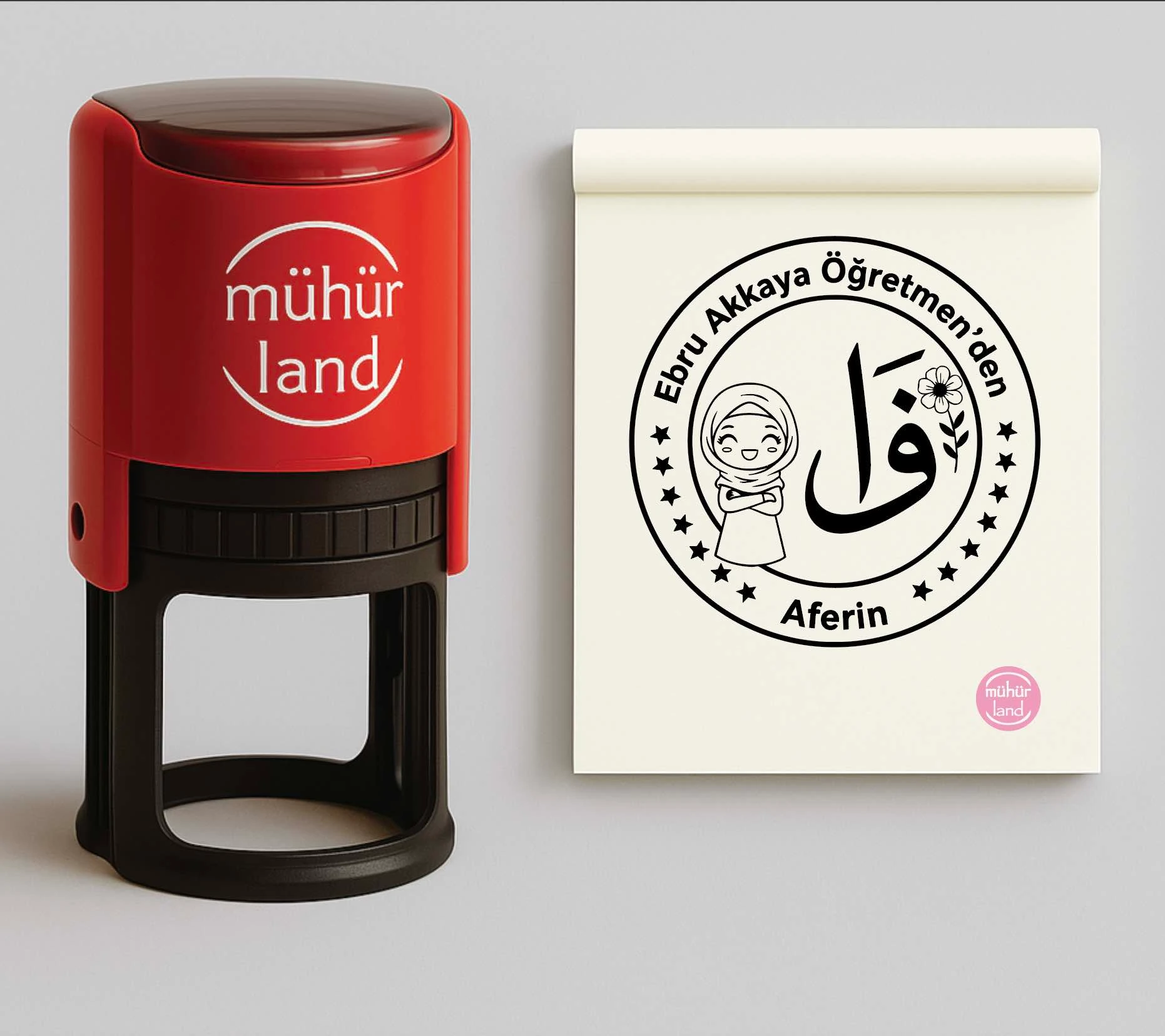 Arapça Hat Temalı Aferin Kaşesi – Öğretmen Mührü (TAS26)