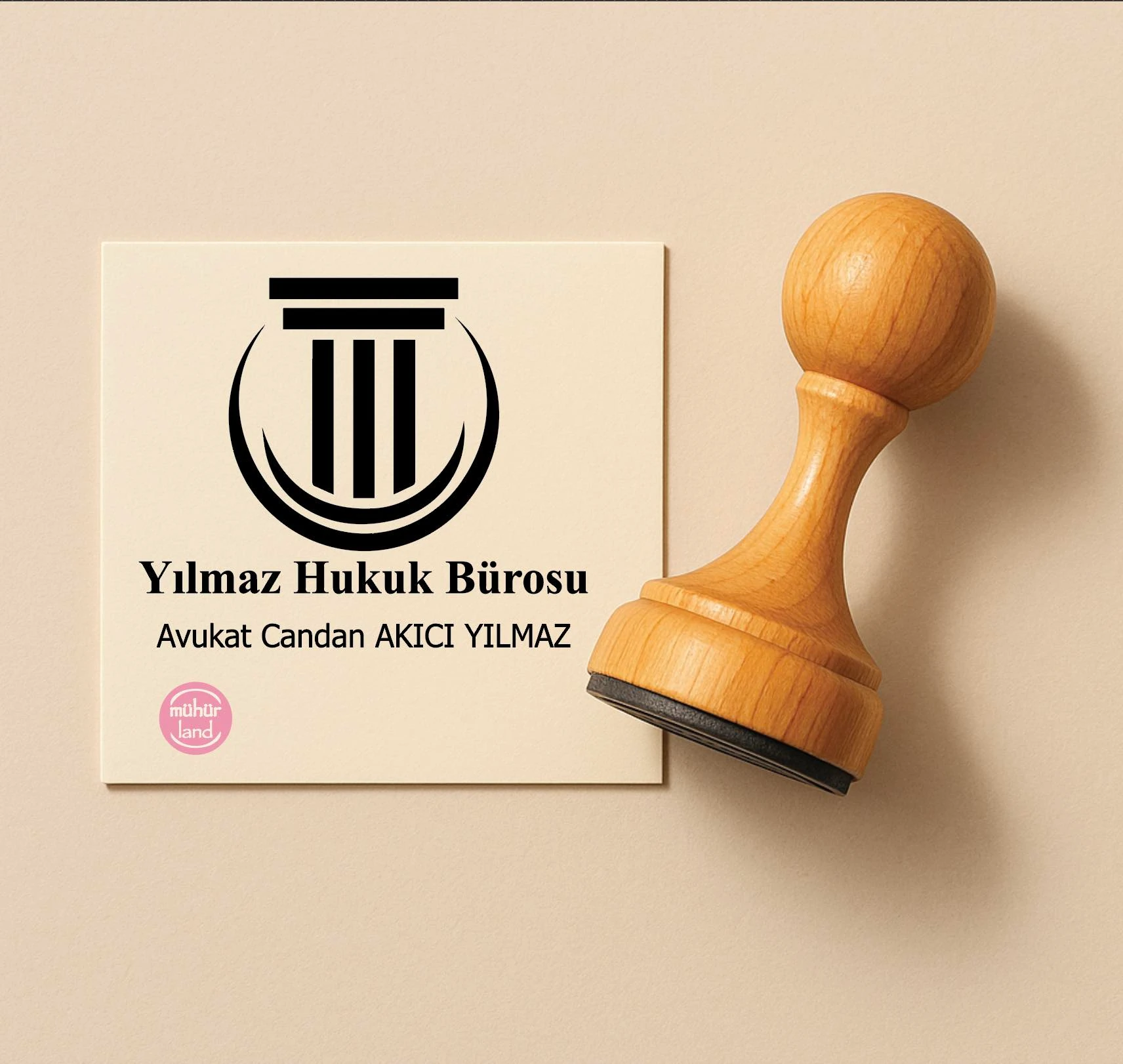 Modern Sütun Temalı Hukuk Bürosu Mührü (TAS13)