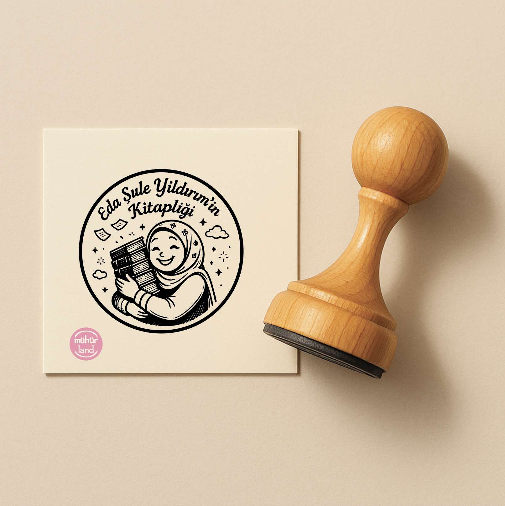 Tesettürlü Kadın Kitap Mührü (TES08)