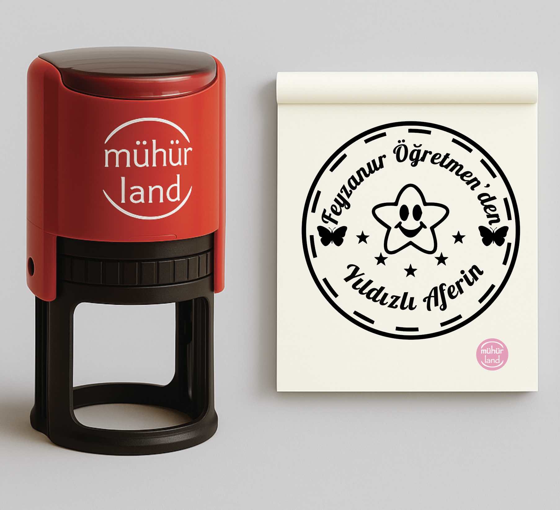 Kelebekli Yıldızlı Aferin Öğretmen Kaşesi [SIN37]