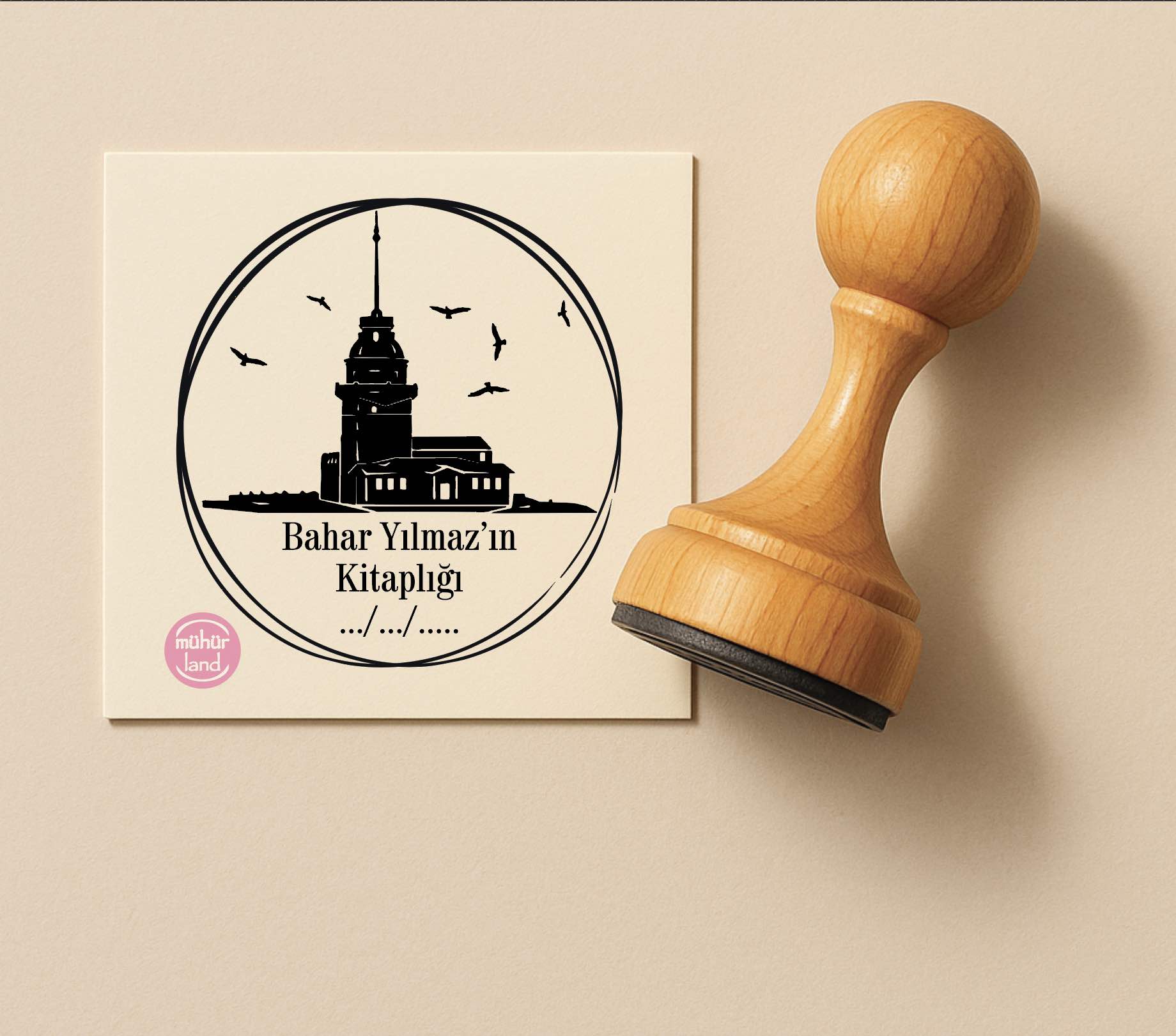 Kız Kulesi – İstanbul Temalı Kitap Mührü (IST01)