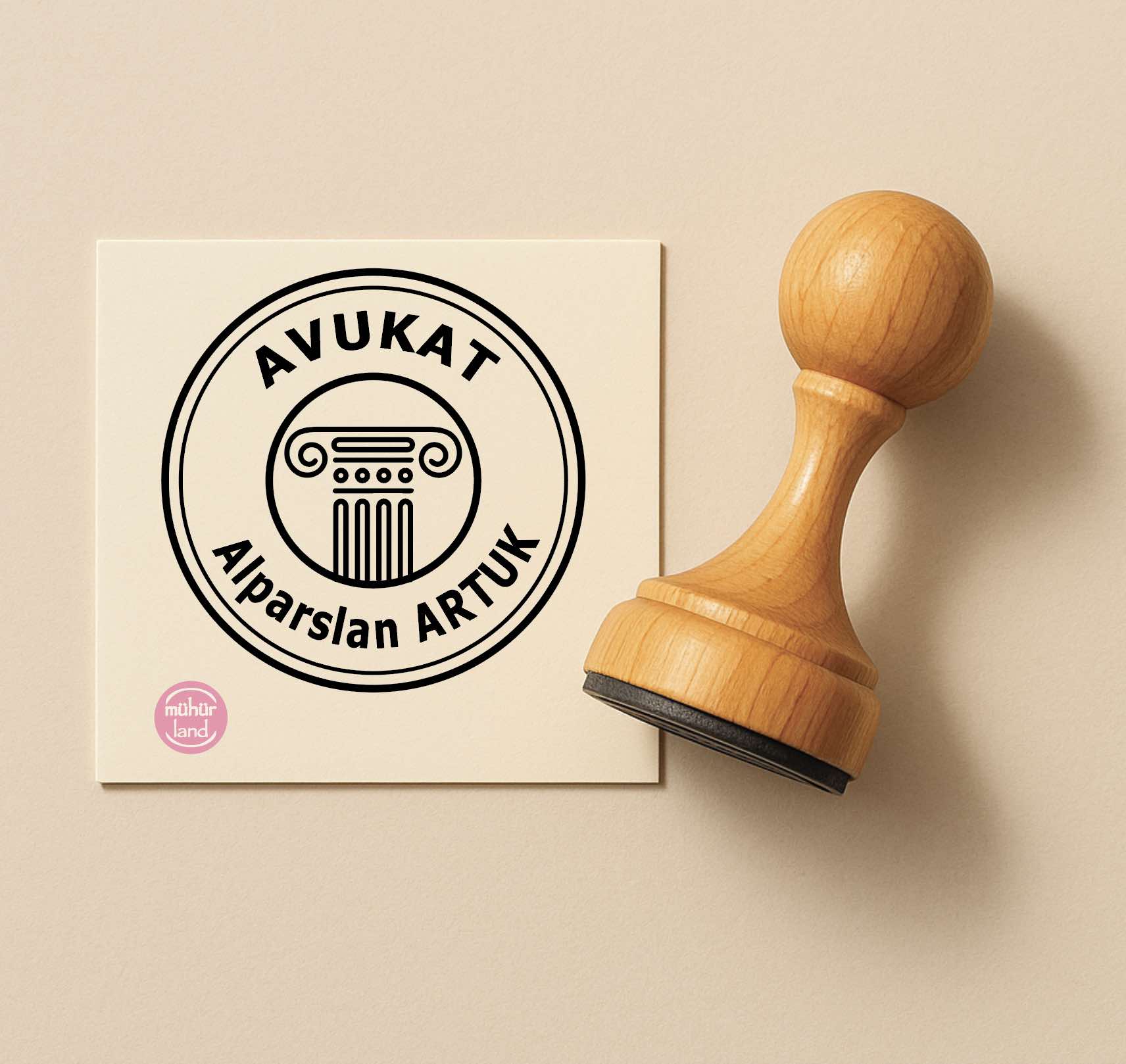 Sütun Figürlü Klasik Avukat Mührü (TAS12)