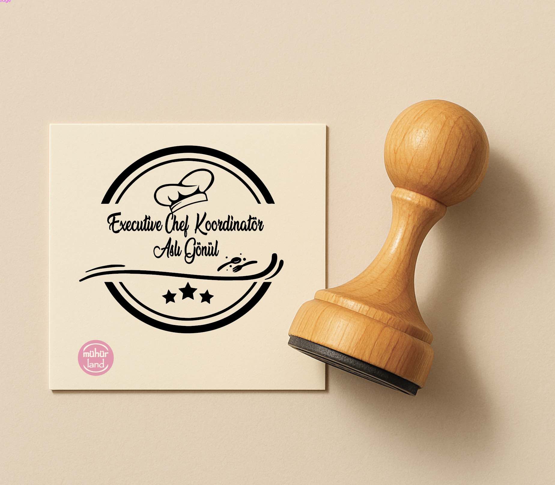 Şef Mührü – Aşçı Şapkalı Kişiye Özel Tasarım (CHEF01)