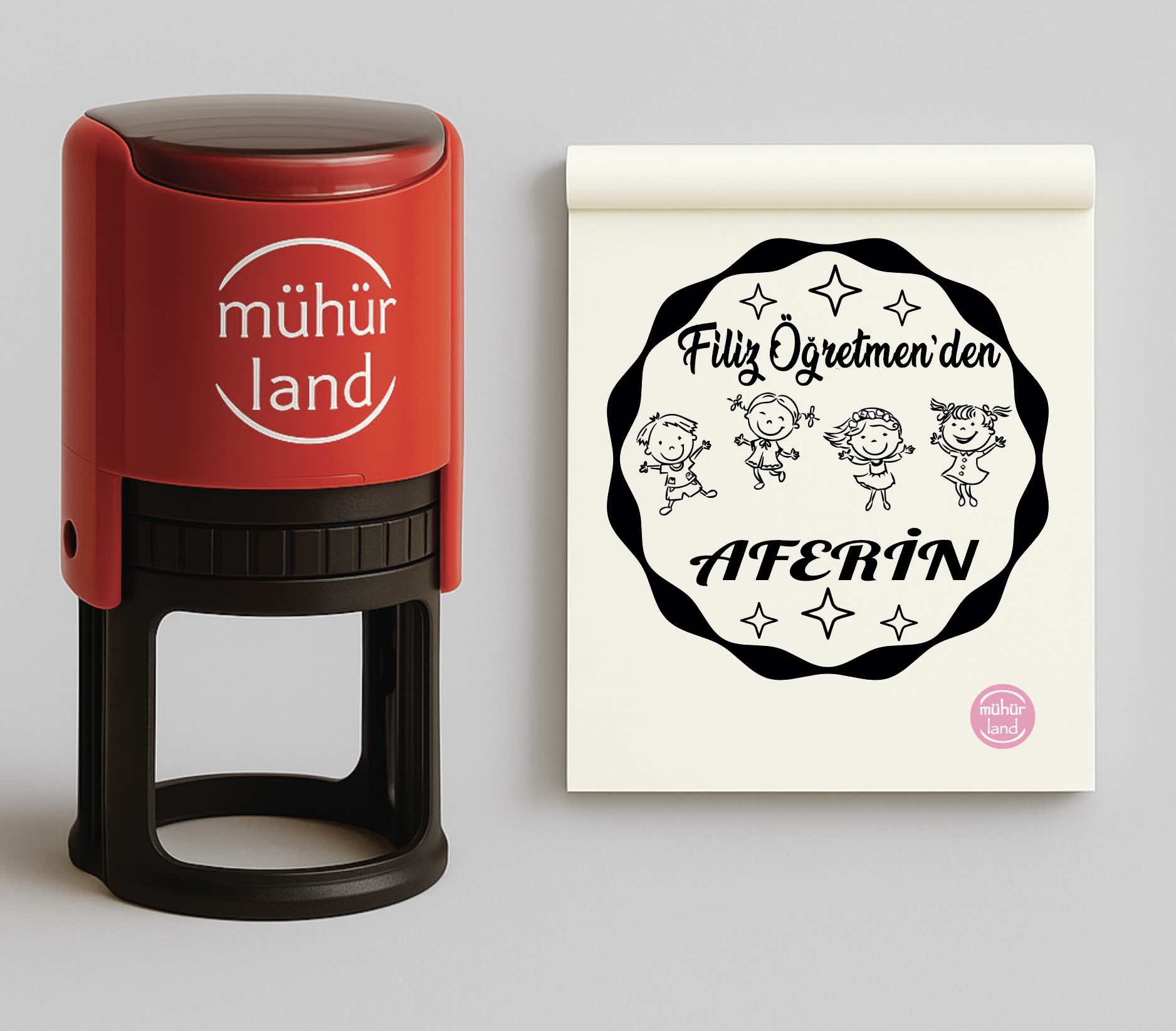 Çocuk Figürlü Yıldızlı Aferin Öğretmen Kaşesi [SIN34]