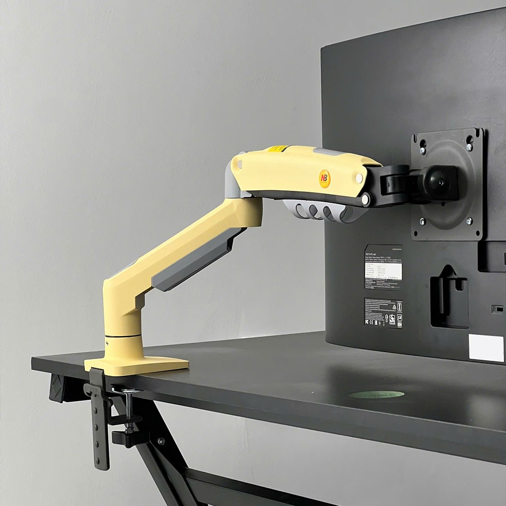 North Bayou NB F80 (2025 Yeni Model) Amortisörlü Tekli Monitör Standı Sarı (17-32 İNÇ)-(2-9 KG)