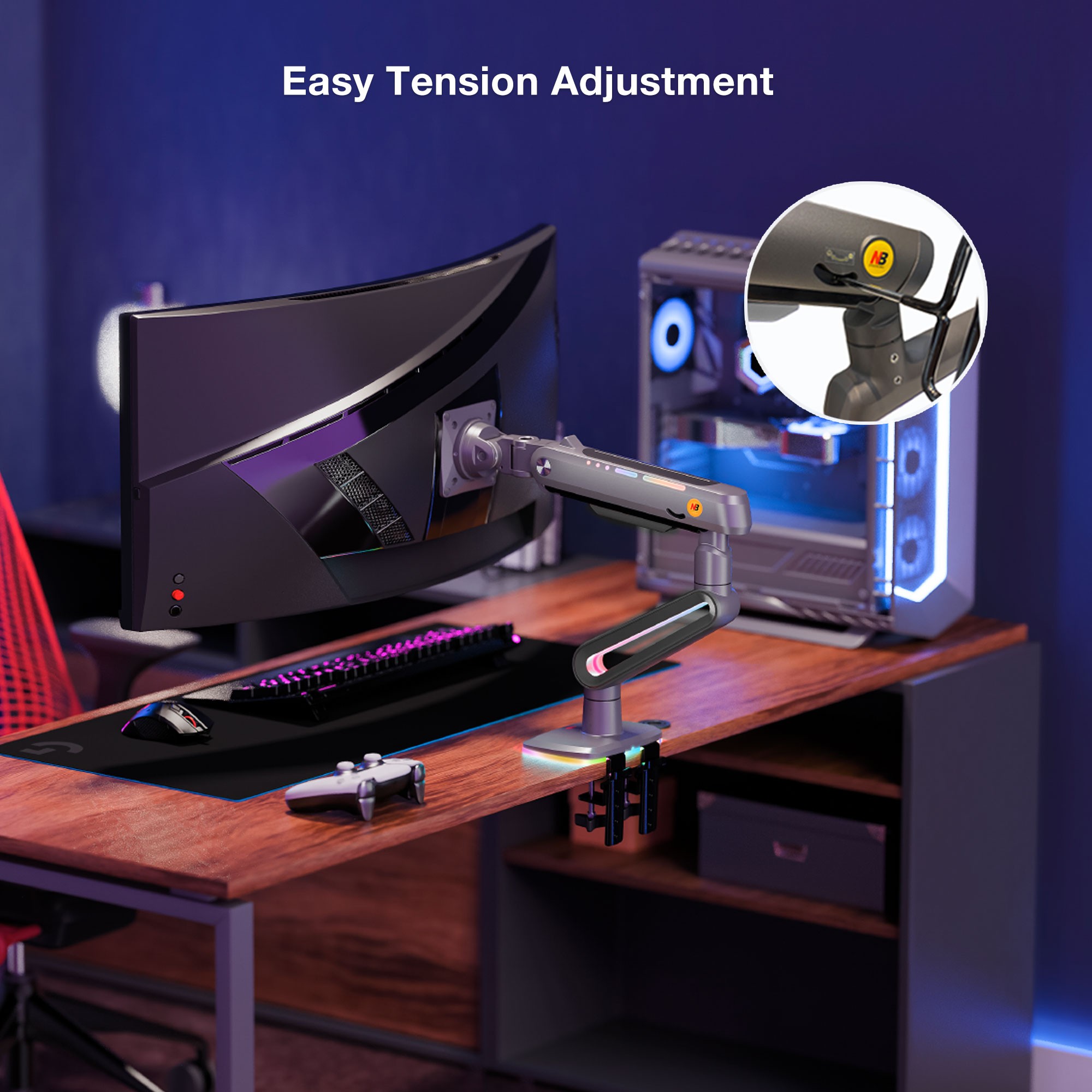 North Bayou NB F6 (2025 Yeni Model) Gaming RGB Monitör Standı (17-60 İnç)-(2-20 Kilo)