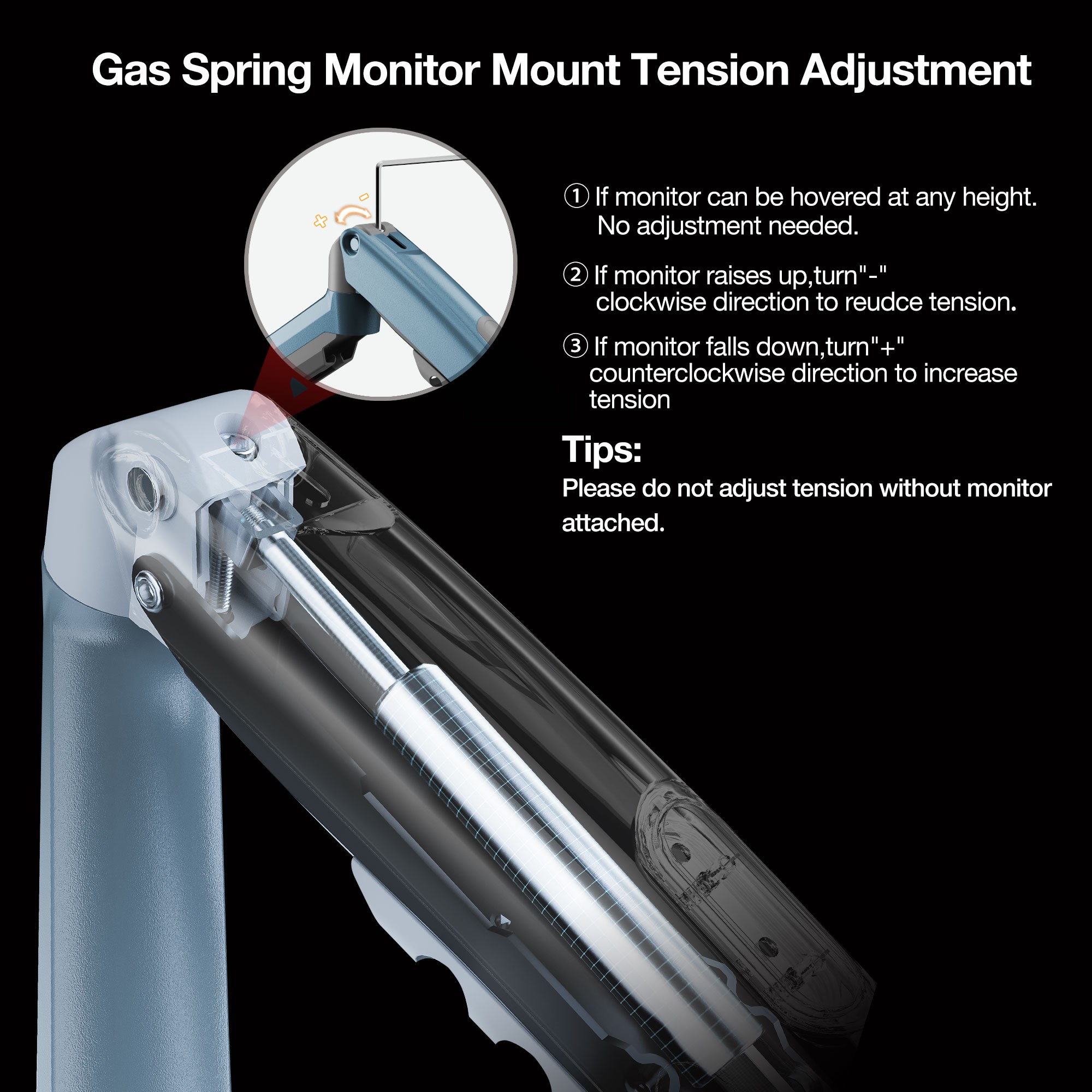 North Bayou NB F80 (2025 Yeni Model) Amortisörlü Tekli Monitör Standı Göl Mavisi (17-32 İNÇ)-(2-9 KG)