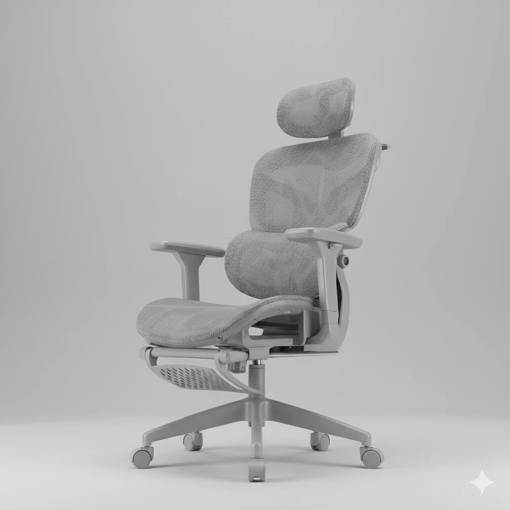 X200 Pro Fileli Ofis ve Çalışma Sandalyesi Ayak Uzatmalı Gri