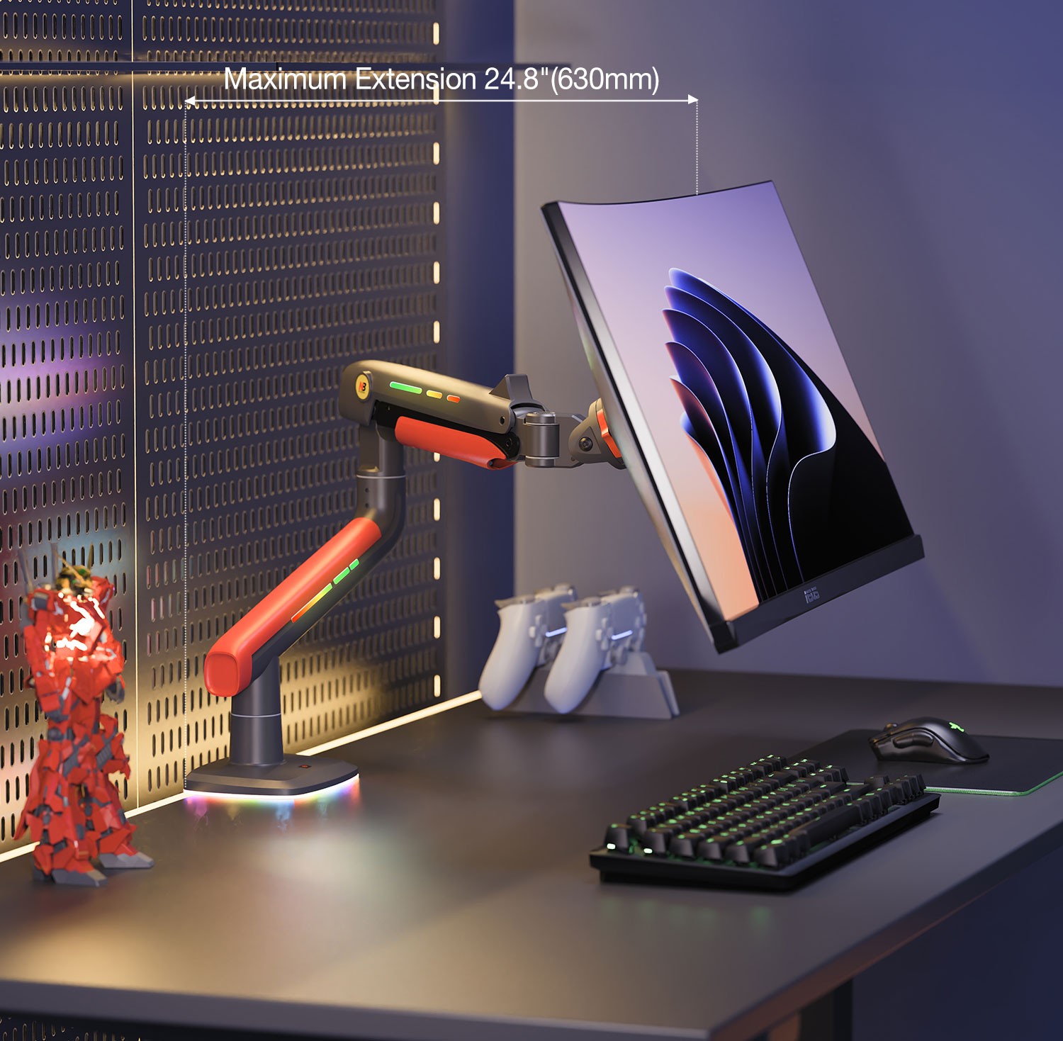 North Bayou NB L50 (2025 Yeni Model) Gaming RGB Monitör Standı (17-60 İnç)-(2-20 Kilo)