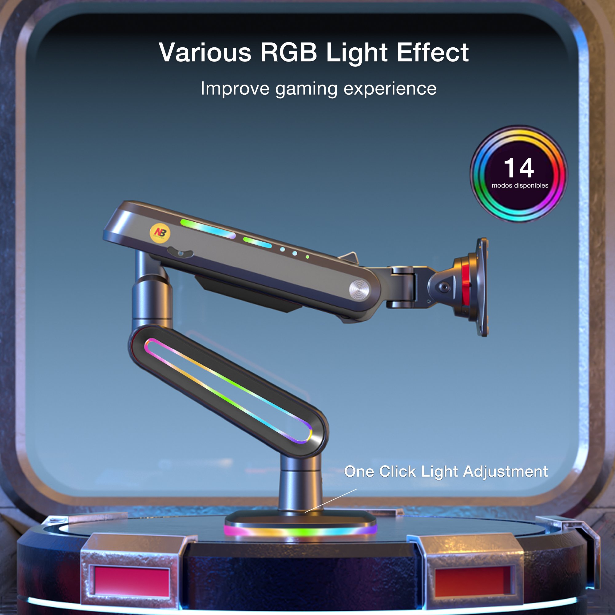 North Bayou NB F6 (2025 Yeni Model) Gaming RGB Monitör Standı (17-60 İnç)-(2-20 Kilo)