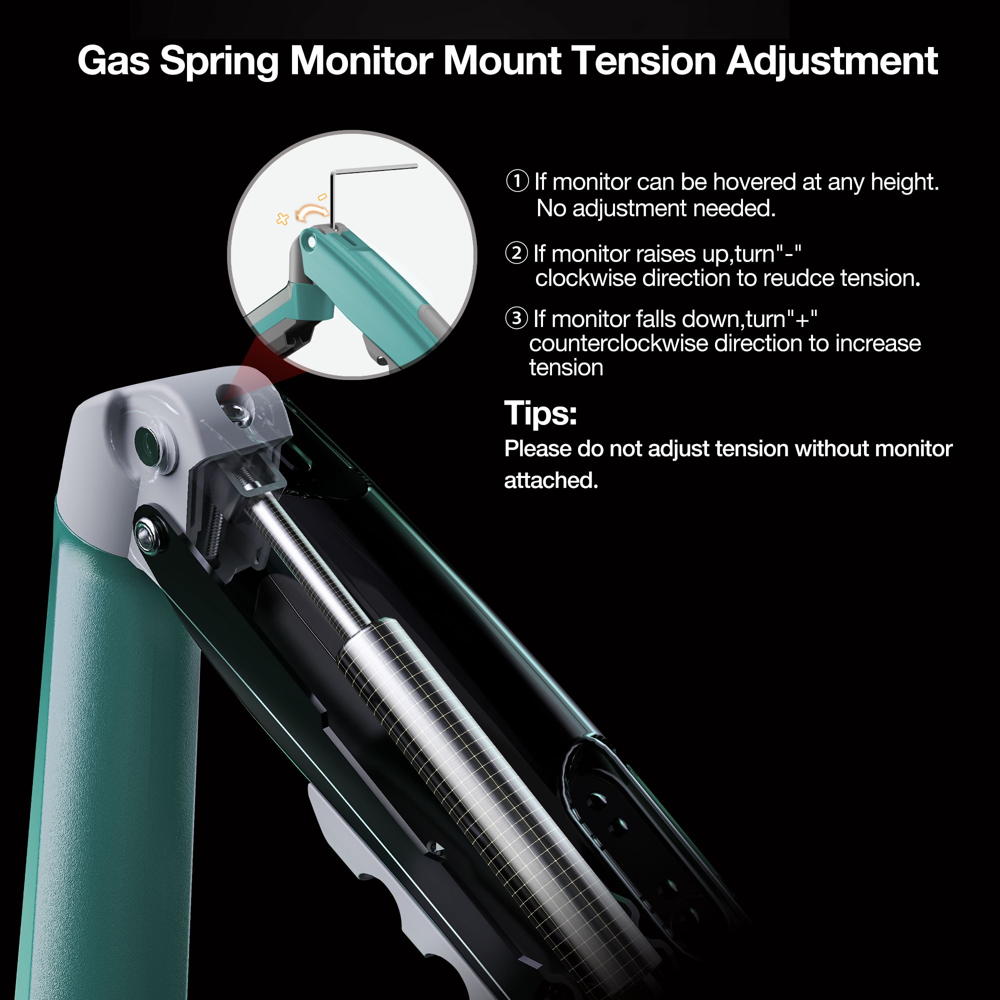 North Bayou NB F80 (2025 Yeni Model) Amortisörlü Tekli Monitör Standı Yeşil (17-32 İNÇ)-(2-9 KG)