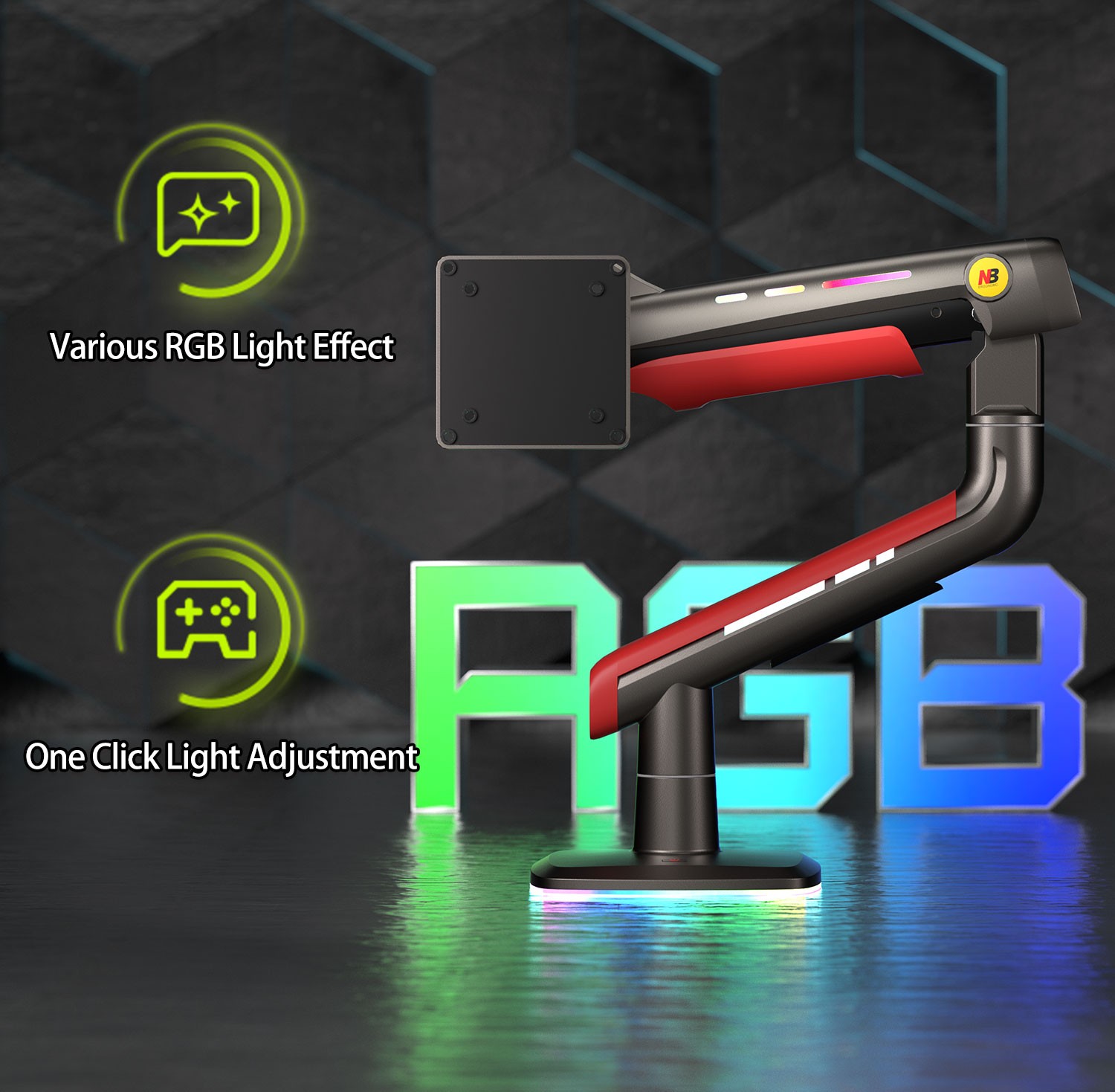 North Bayou NB L50 (2025 Yeni Model) Gaming RGB Monitör Standı (17-60 İnç)-(2-20 Kilo)