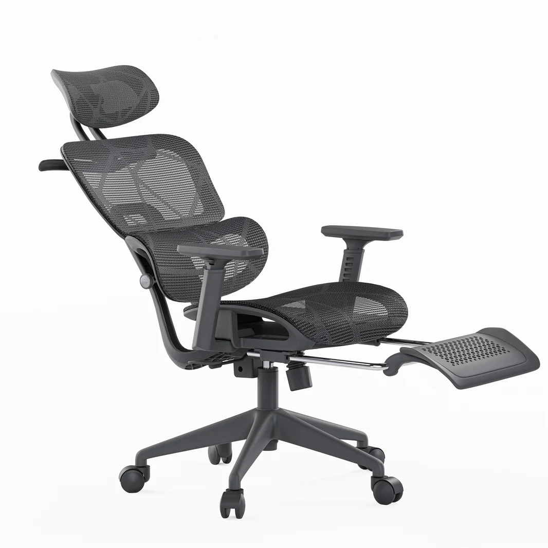 X200 Pro Fileli Ofis ve Çalışma Sandalyesi Ayak Uzatmalı Siyah