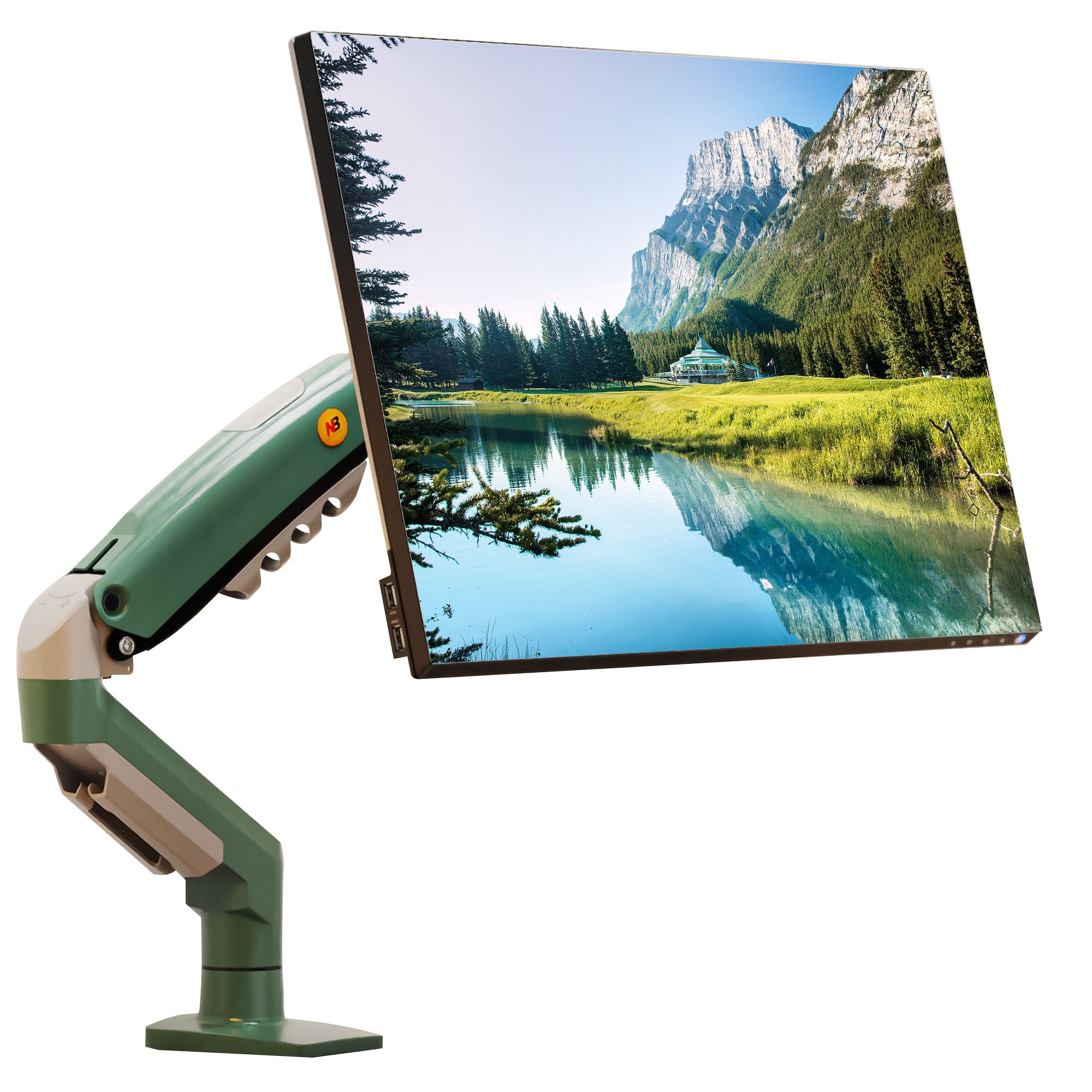 North Bayou NB F80 (2025 Yeni Model) Amortisörlü Tekli Monitör Standı Yeşil (17-32 İNÇ)-(2-9 KG)