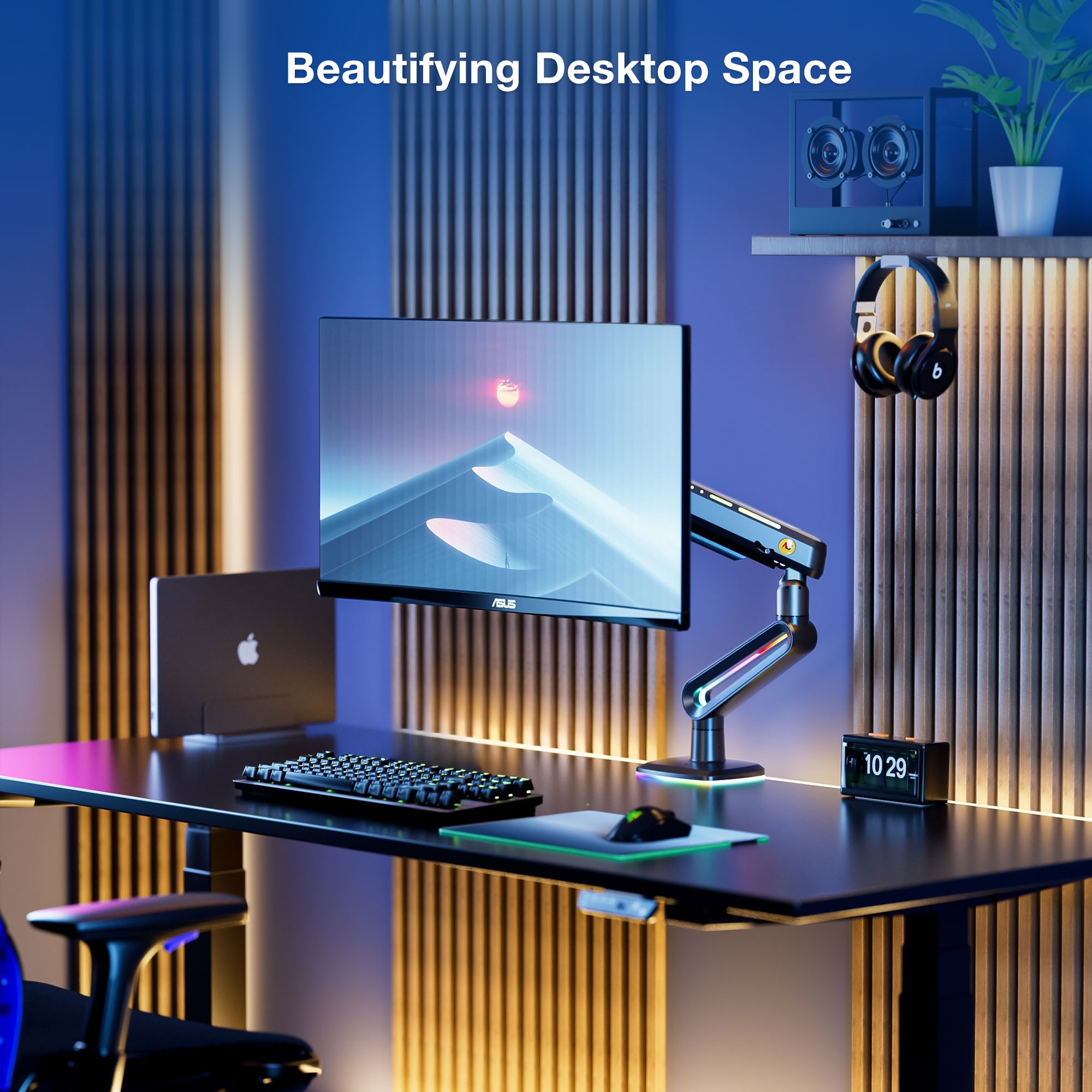 North Bayou NB F6 (2025 Yeni Model) Gaming RGB Monitör Standı (17-60 İnç)-(2-20 Kilo)