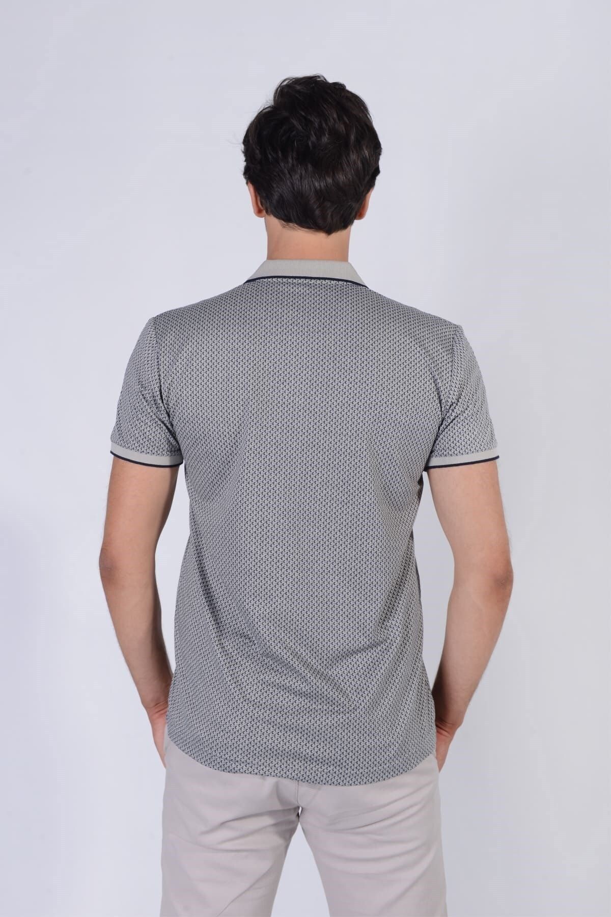 Erkek Gri Polo Yaka T-shirt