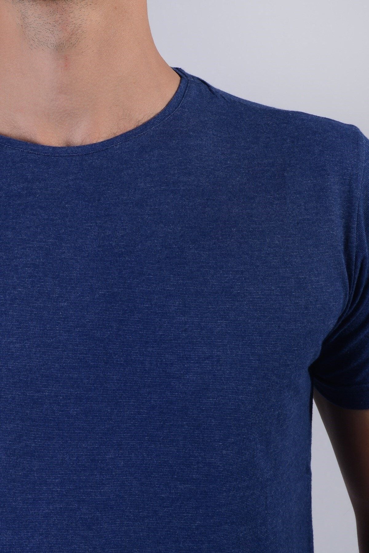 Erkek Mavi Basic Model  T-shirt