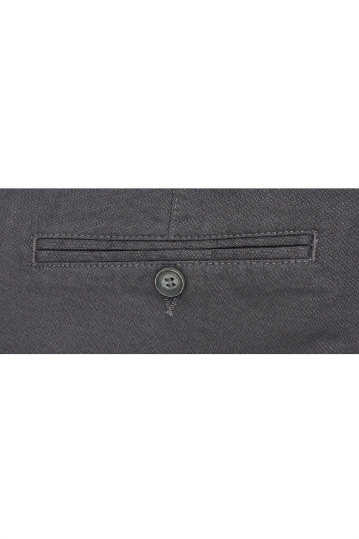 Erkek Gri Regular Fıt Gabardin Pantolon