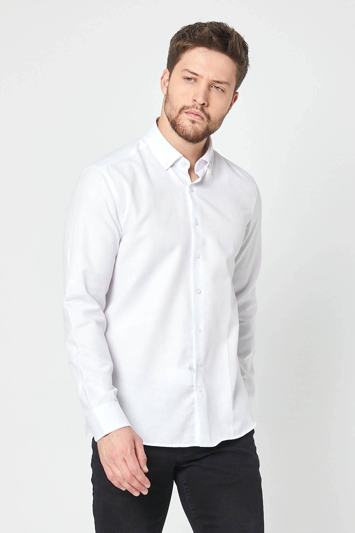 Beyaz Slim Fit Gömlek