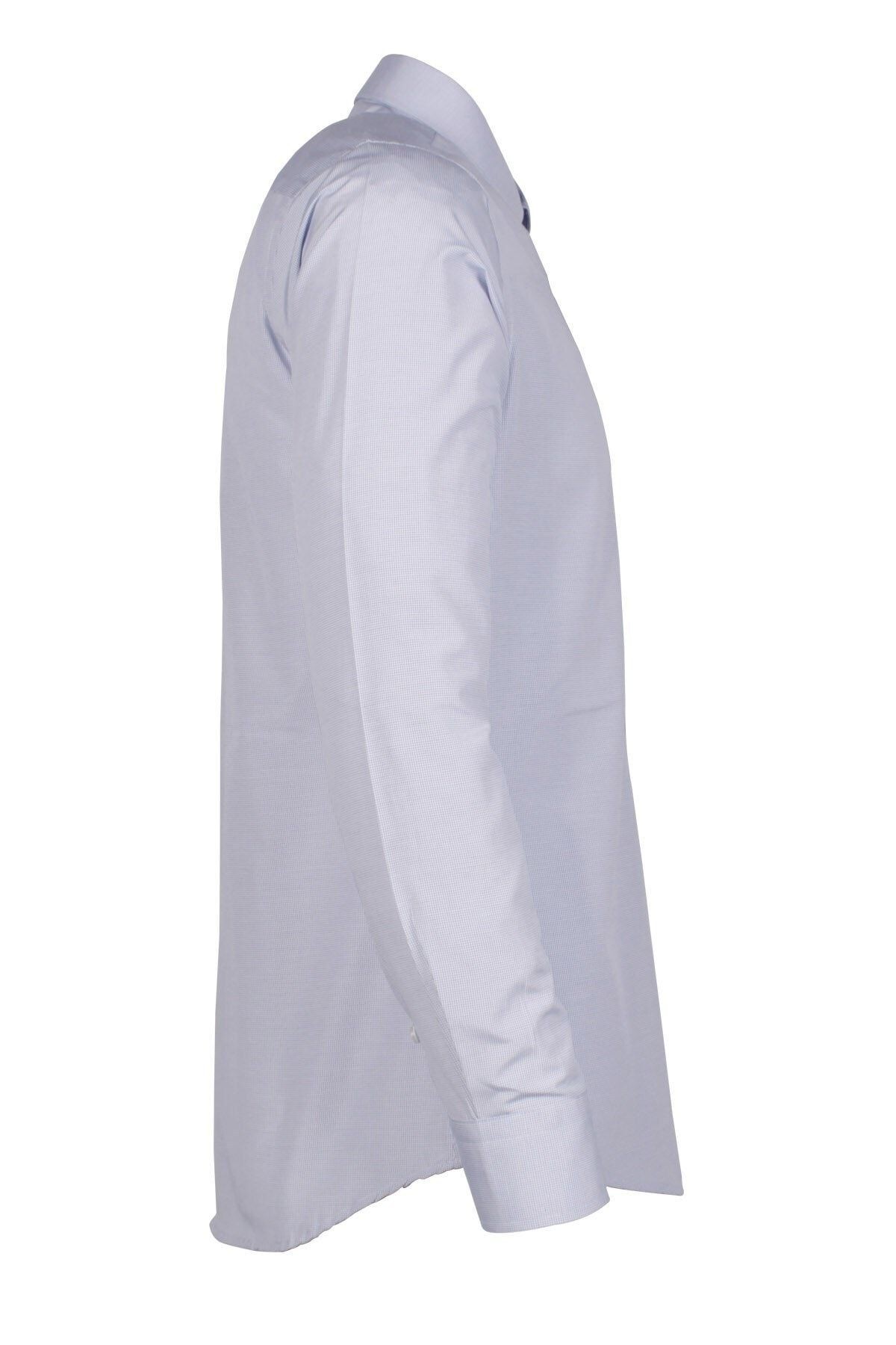 Erkek Gri Slim Fit Armürlü Gömlek