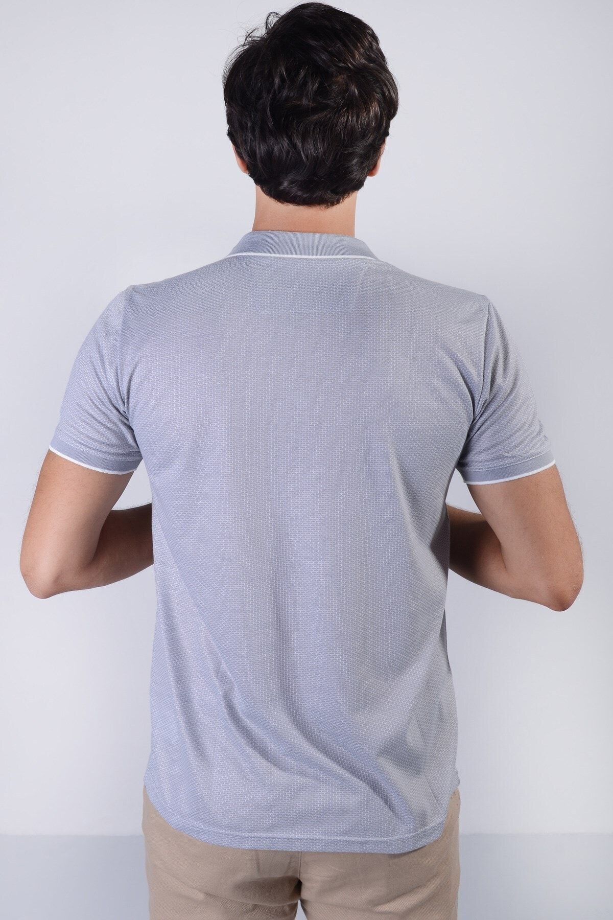Erkek Gri Polo Yaka T-shirt