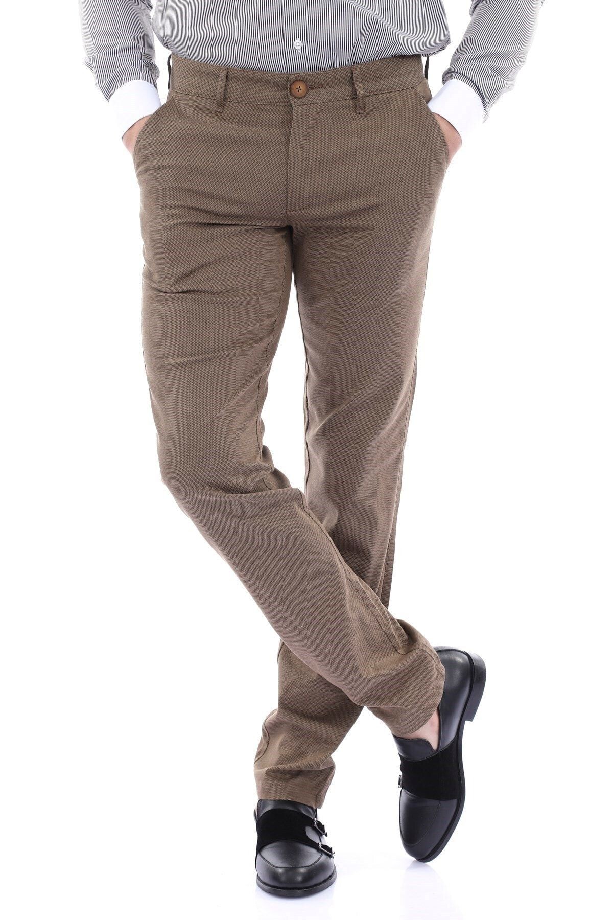 Erkek Kahverengi Chıno Regular Fit Pantolon