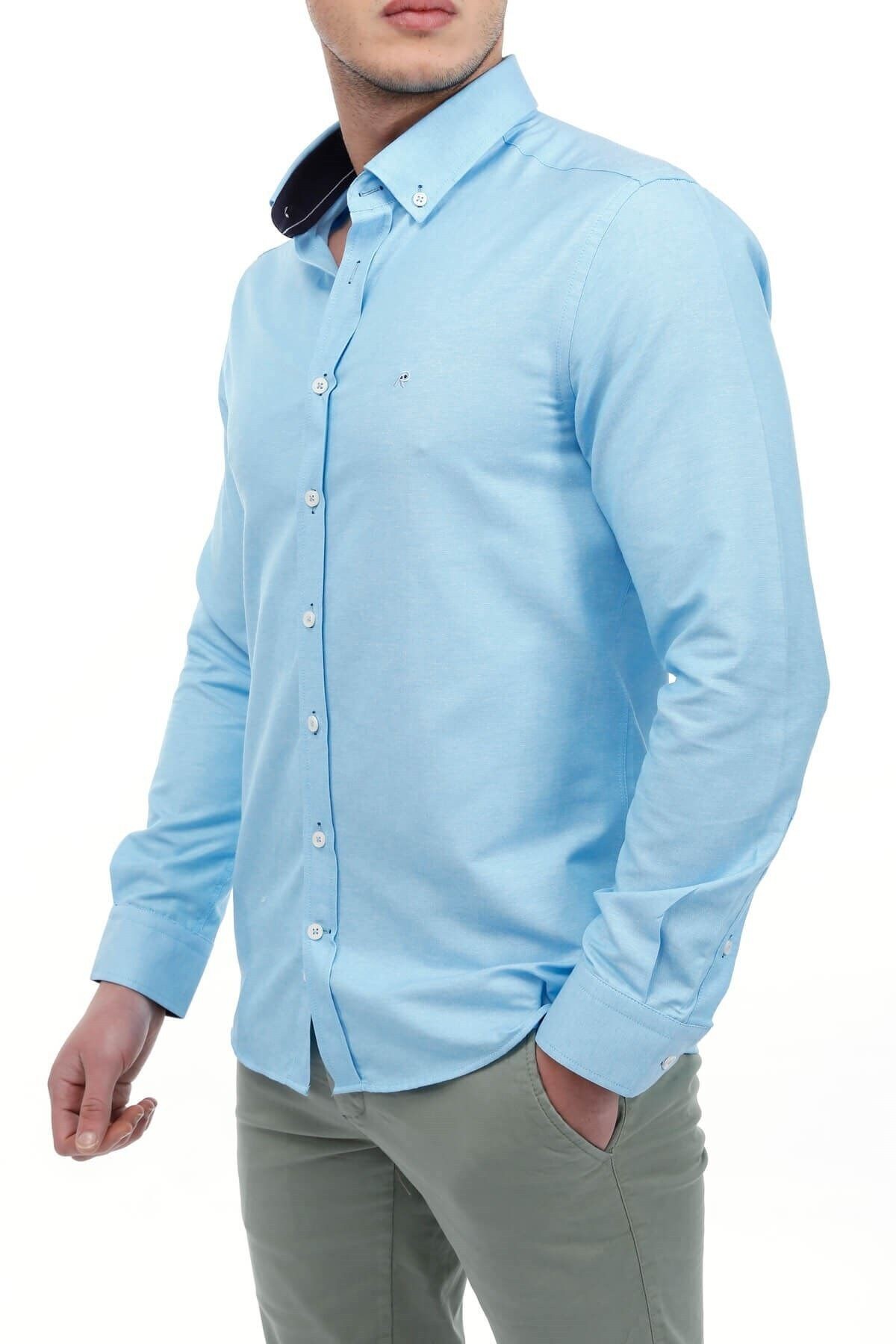 Turkuaz Slim Fit Gömlek
