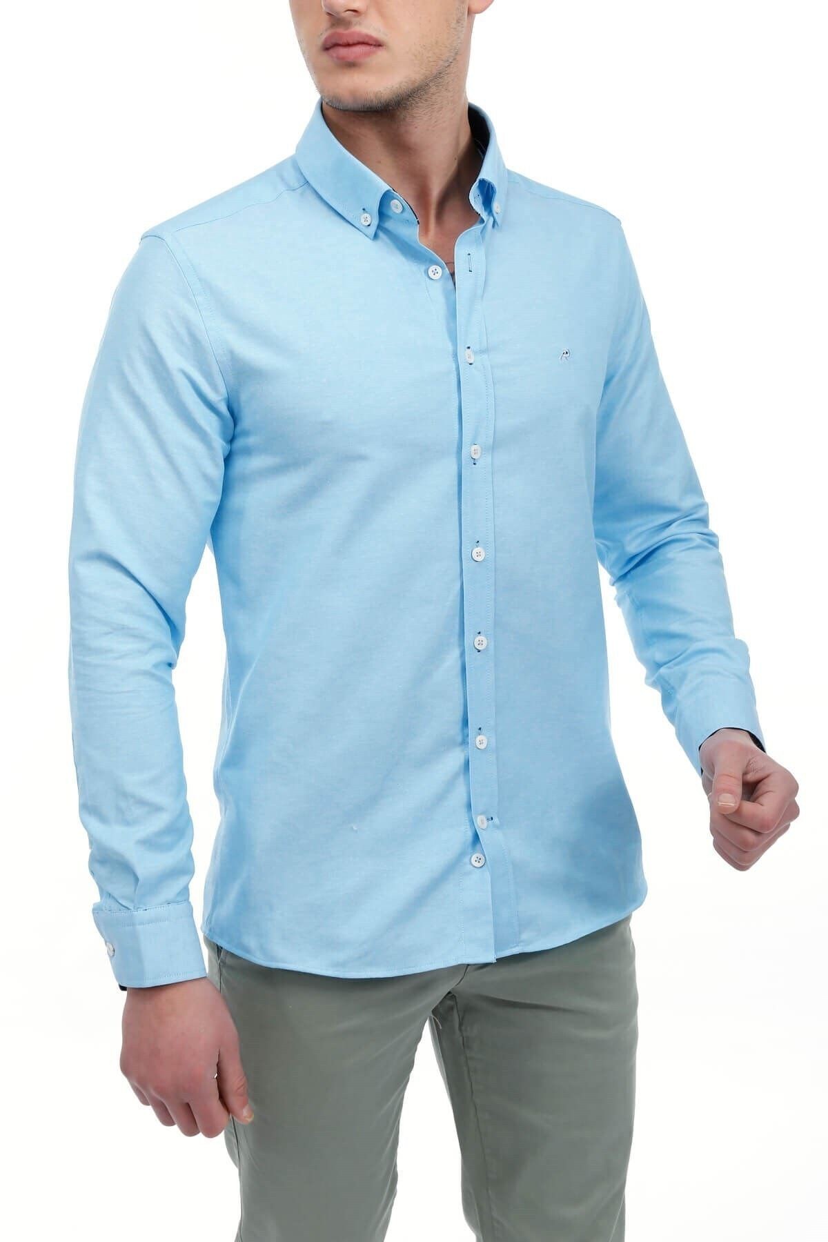 Turkuaz Slim Fit Gömlek