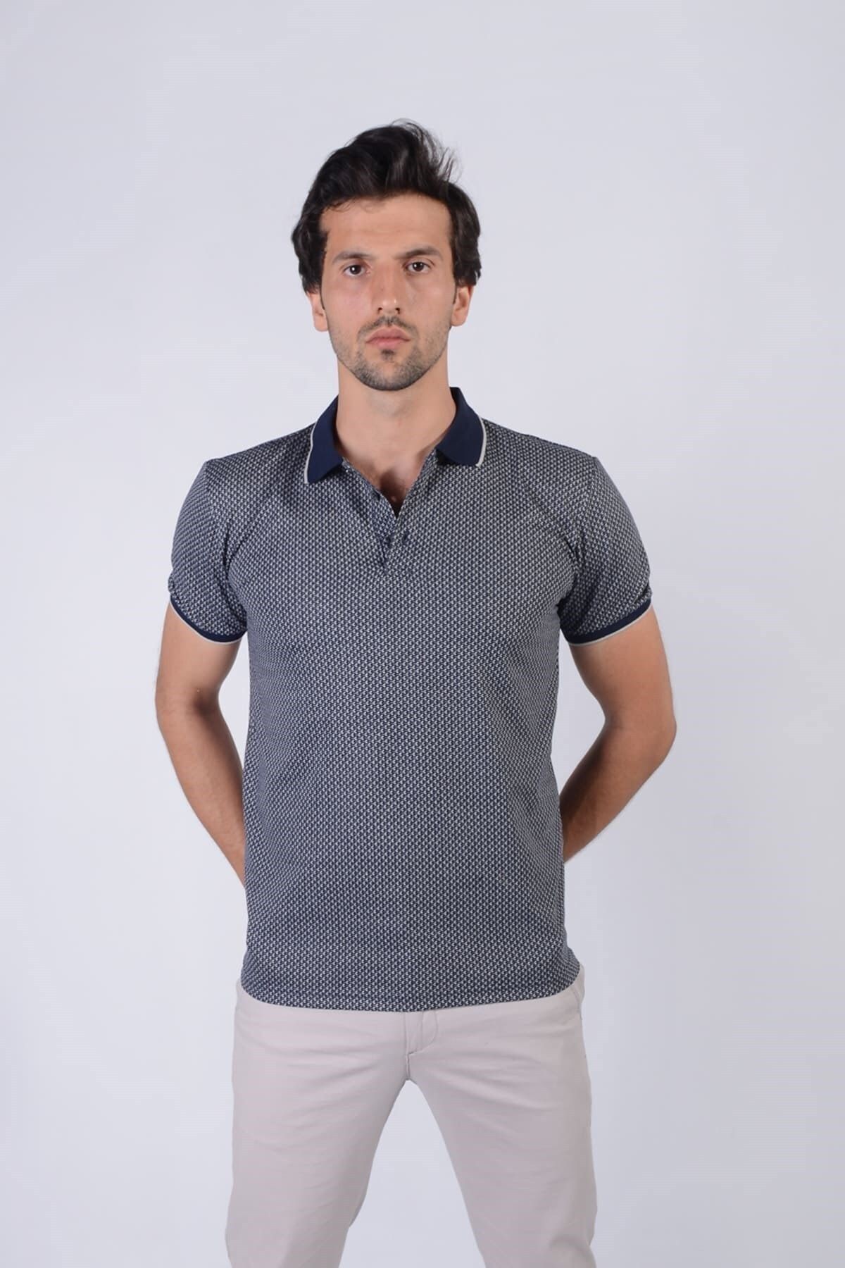 Erkek Gri Polo Yaka T-shirt