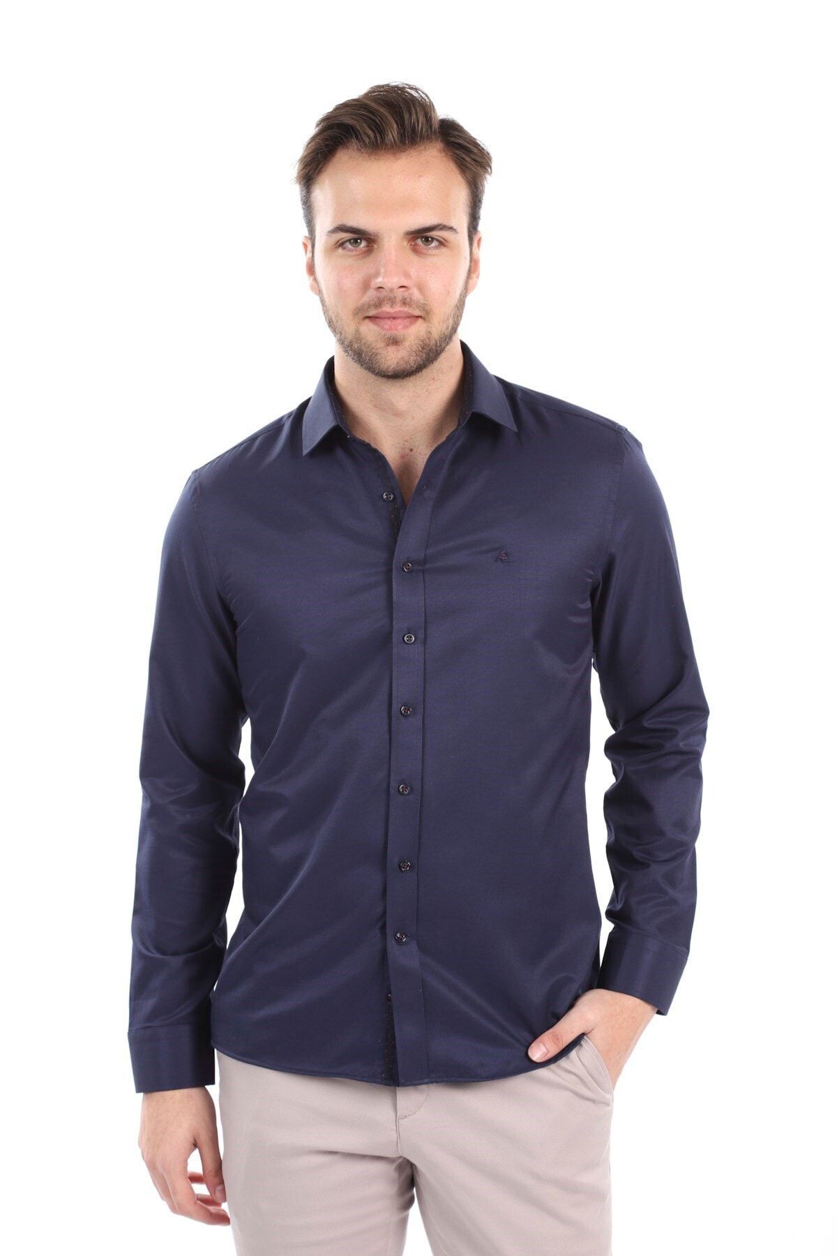 Lacivert Slim Fit Gömlek