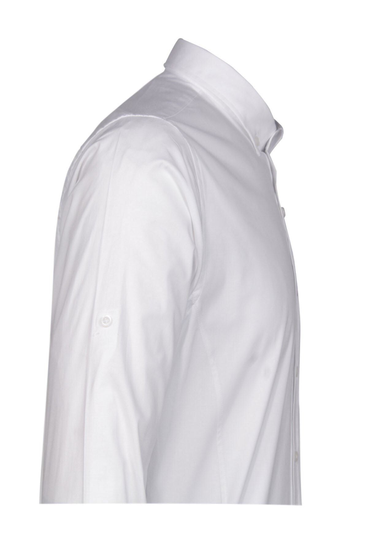 Erkek Beyaz Slim Fit Likralı Gömlek