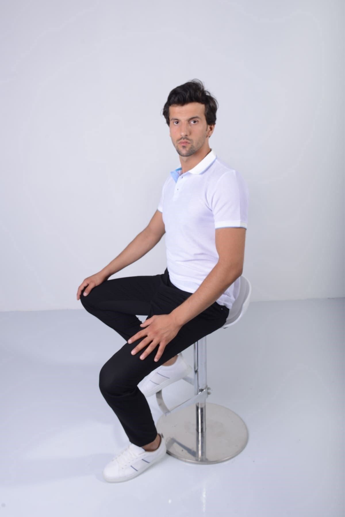 Erkek Beyaz Polo Yaka T-shirt
