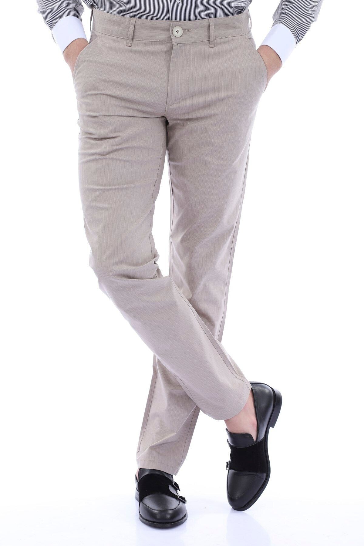 Erkek Bej Chıno Regular Fit Pantolon