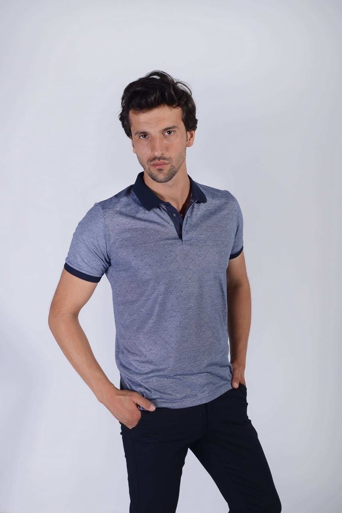 Erkek Polo Yaka T-shirt Ravanelli Jakarlı Viscon