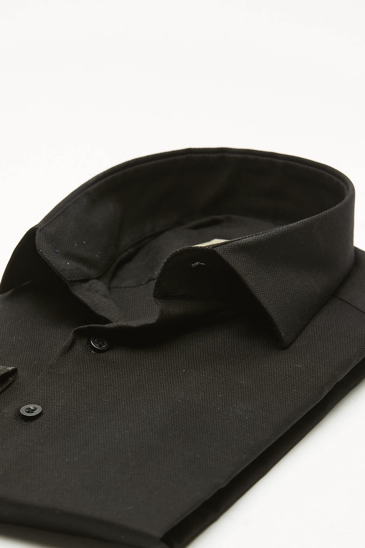 Siyah Extra Slim Fit Uzun Kol Gömlek