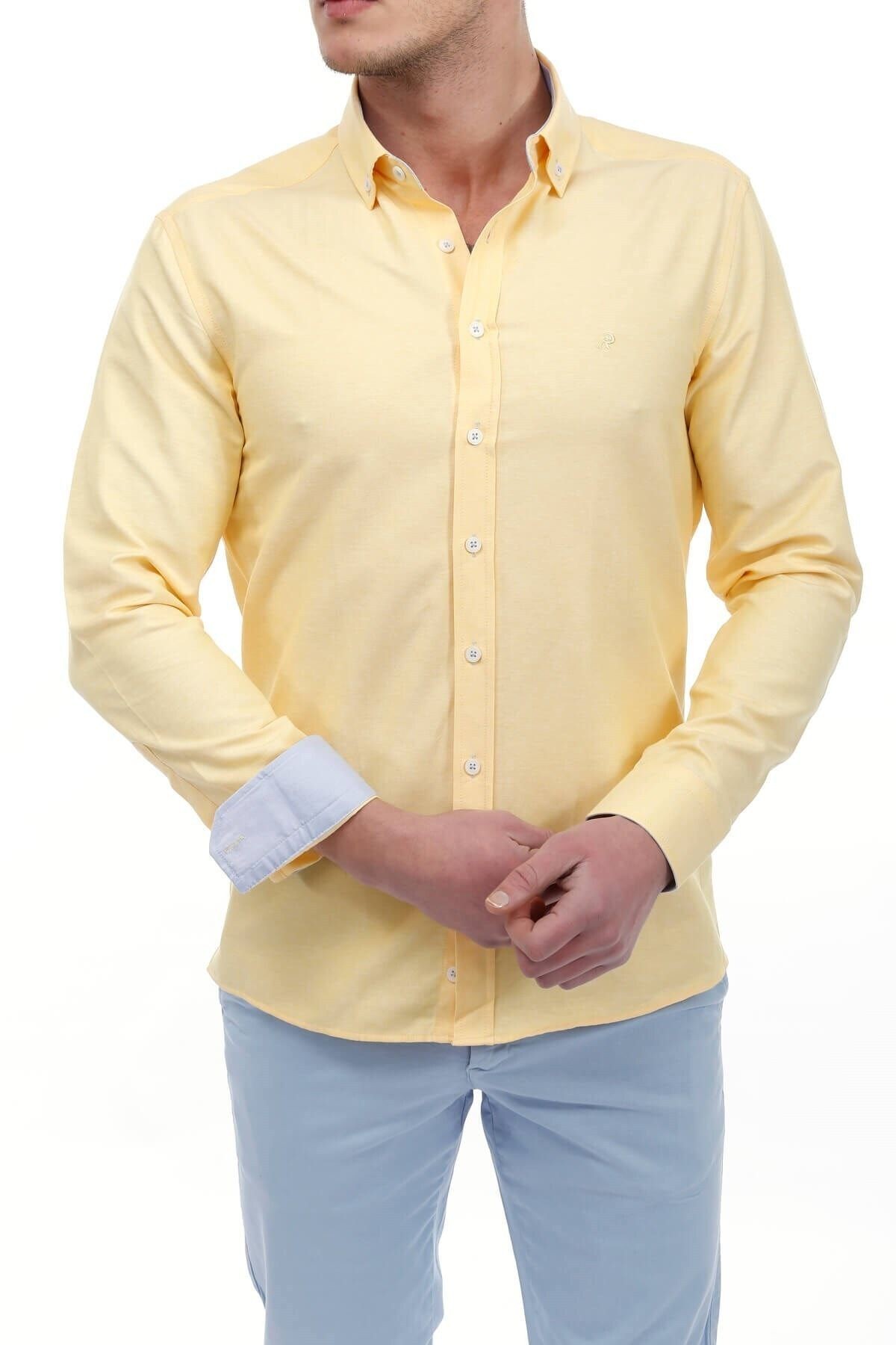 Sarı Slim Fit Gömlek