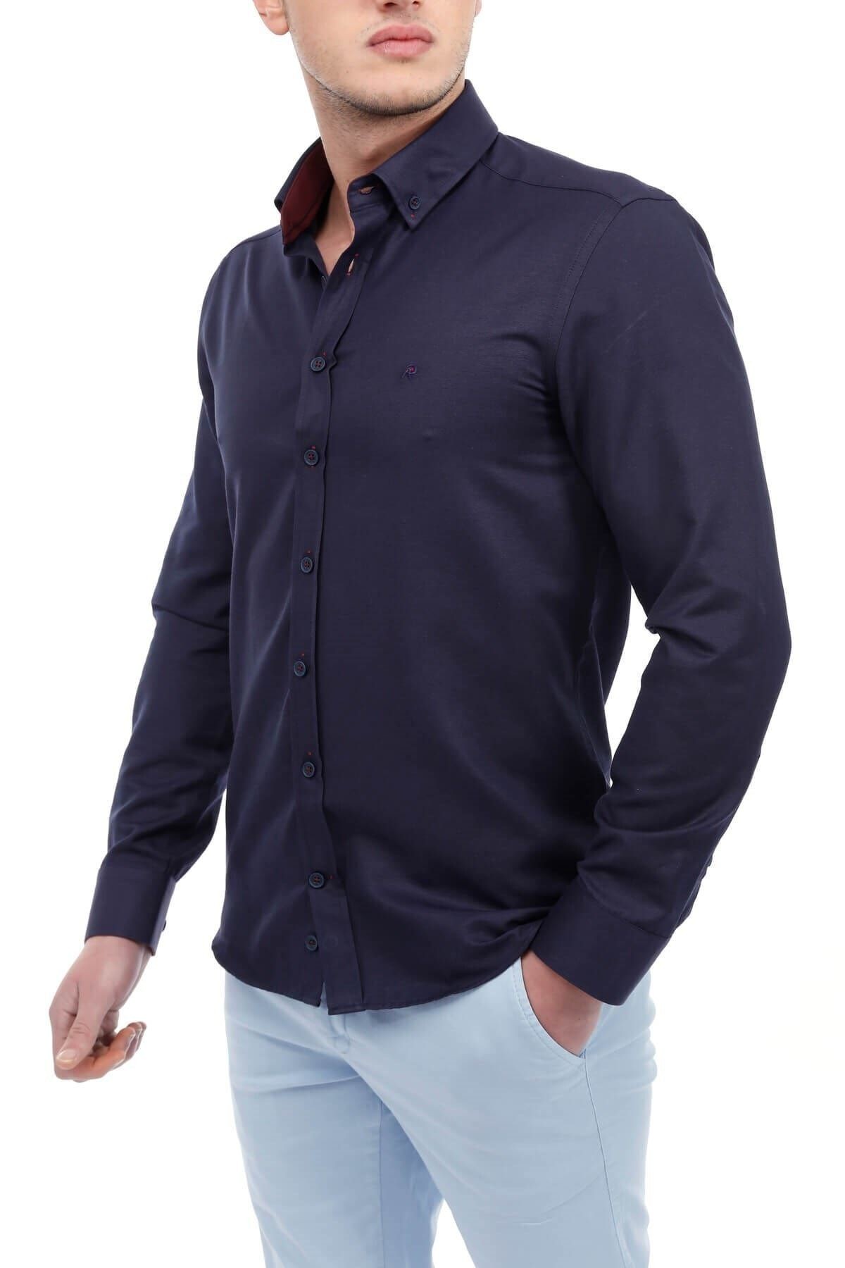 Lacivert Slim Fit Gömlek